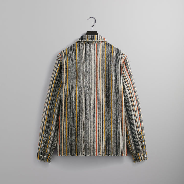 Kith Multi Stripe L/S Boxy Collared Overshirt - Sandrift – Kith Europe