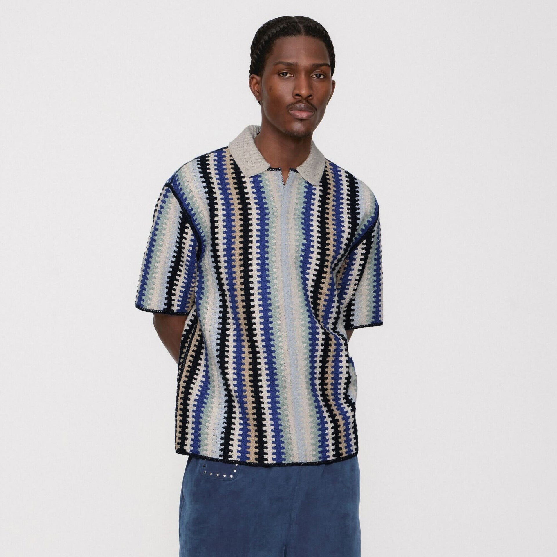 Kith Short Sleeve Keyon Crochet Pullover - Multi