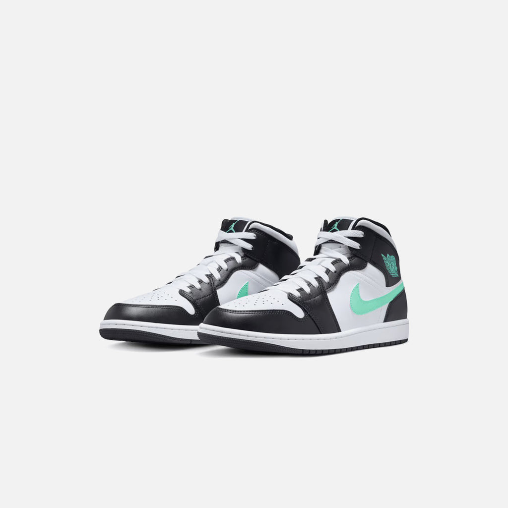 Jordan Air Jordan 1 Mid White Green Glow Black Kith Europe