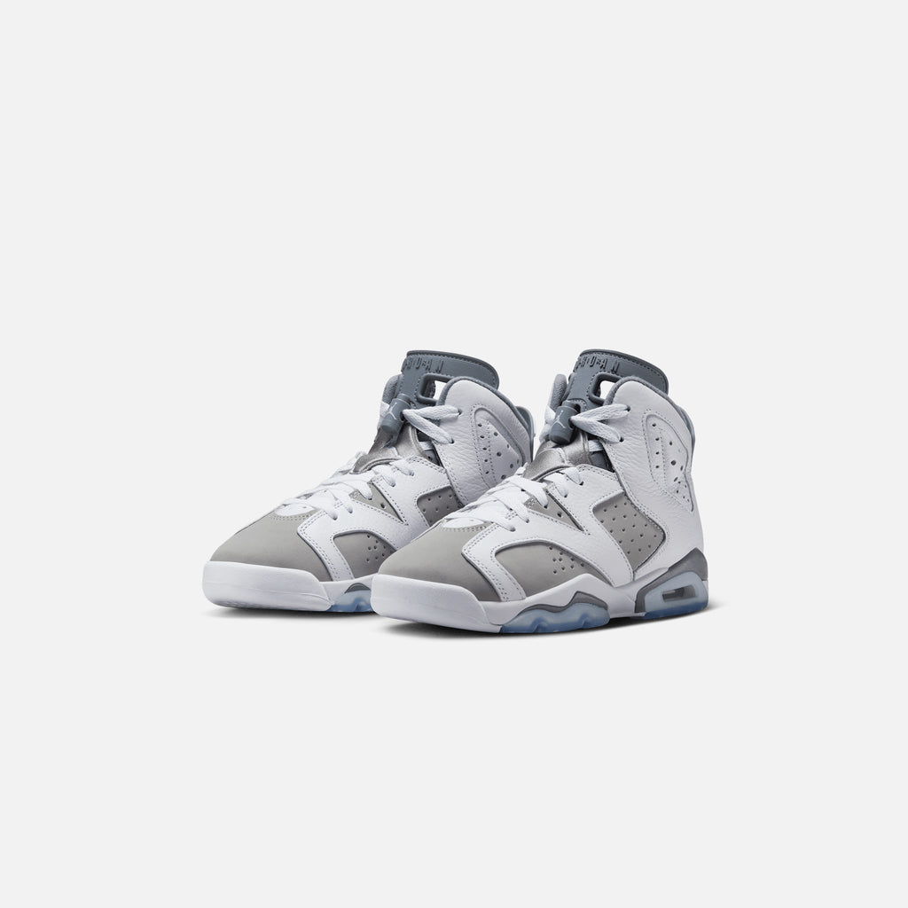 Nike Grade School Air Jordan 6 Retro - White / Medium Grey / Cool