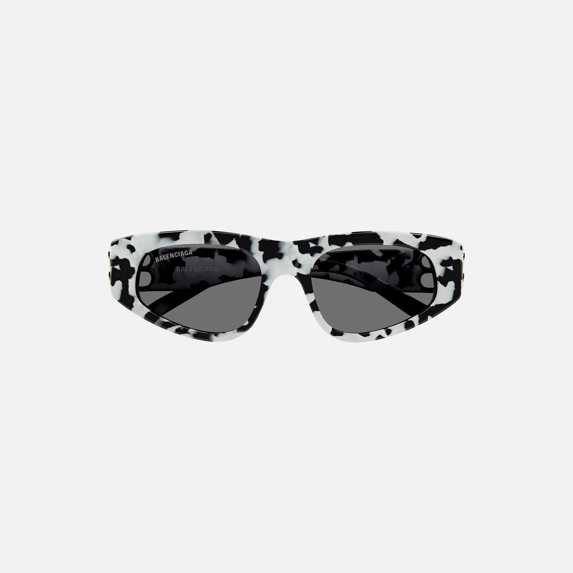 Balenciaga BB Logo Gold Hinge Acetate Cat Eye - Cow Print