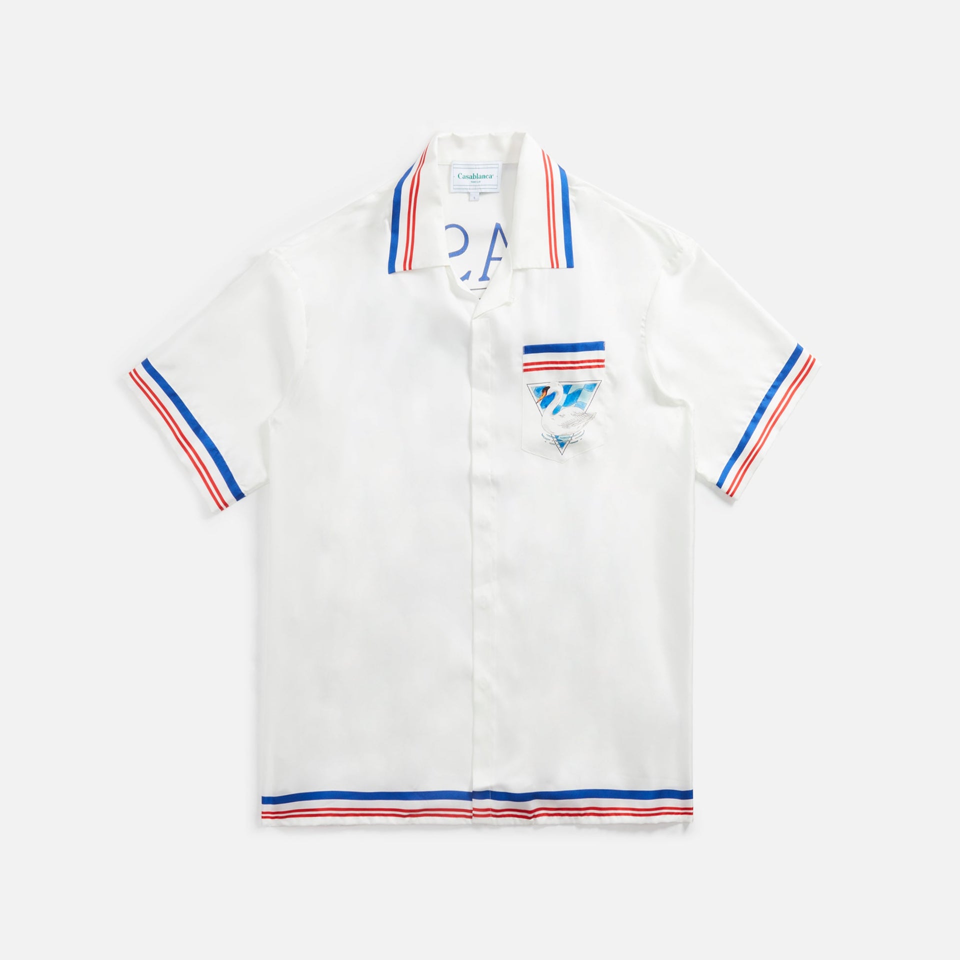 Casablanca Avion Cuban Collar Short Sleeve Shirt - White