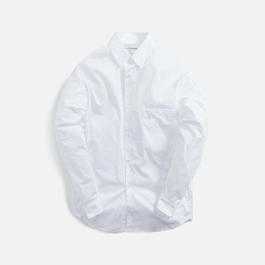 Comme des Garçons Shirt Cotton Poplin Plain L/S Shirt - White 