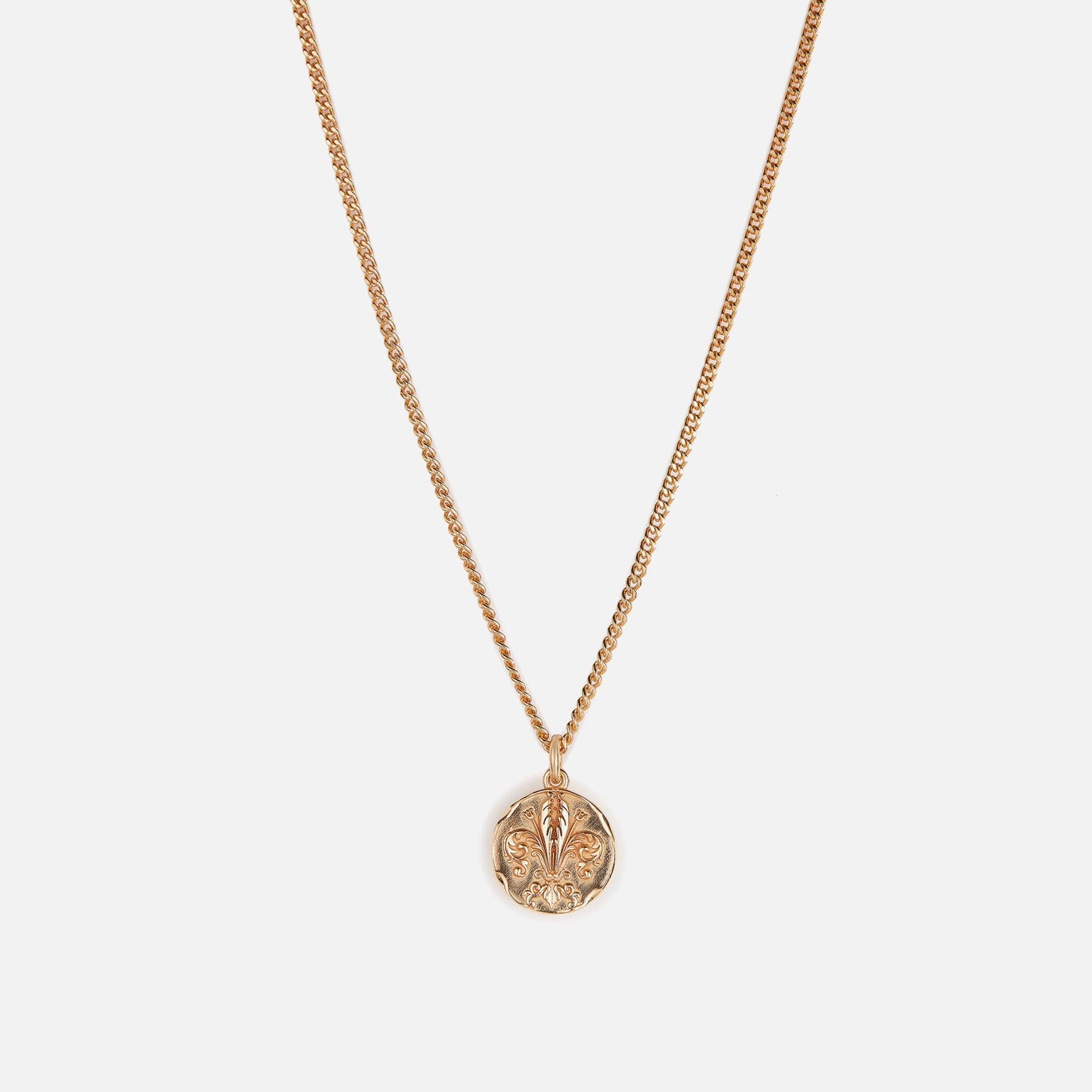 Emanuele Bicocchi Small Gold Lily Coin Pendant Necklace - Gold