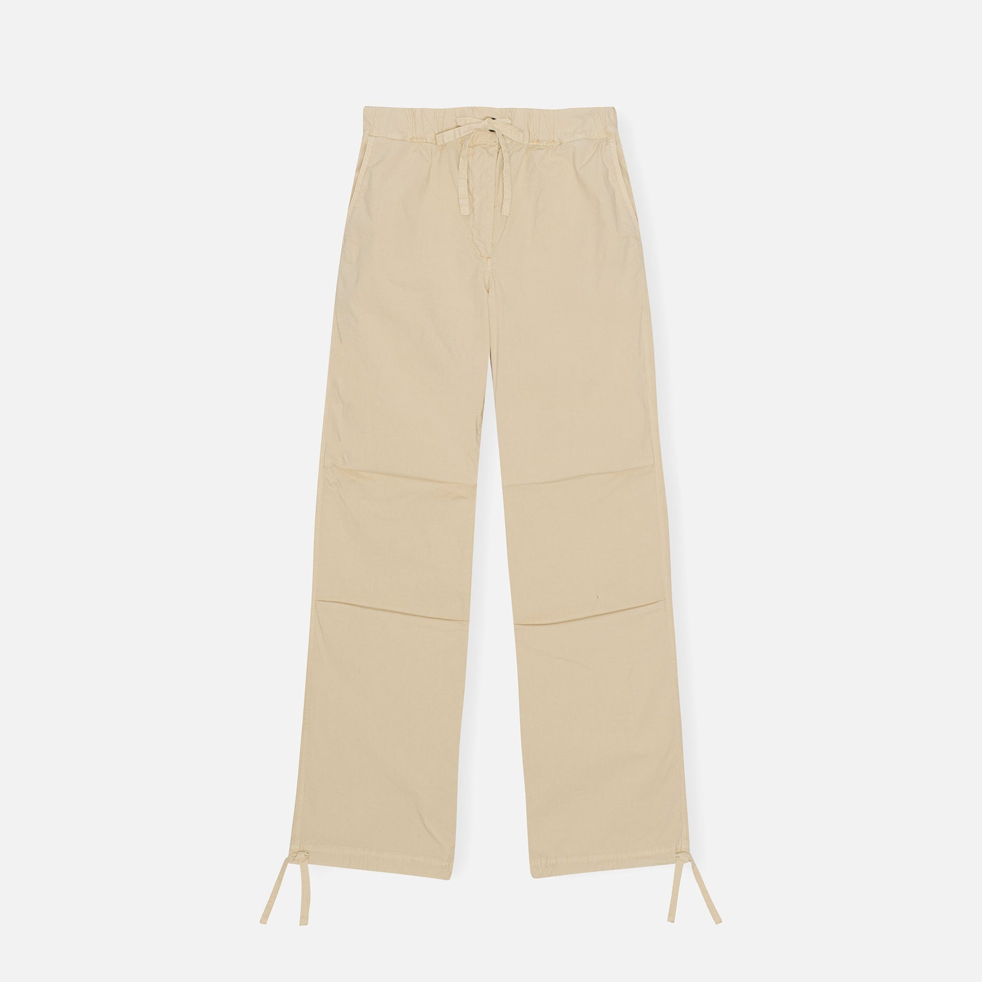 Ganni Washed Cotton Canvas Draw String Pants - Pale Kha