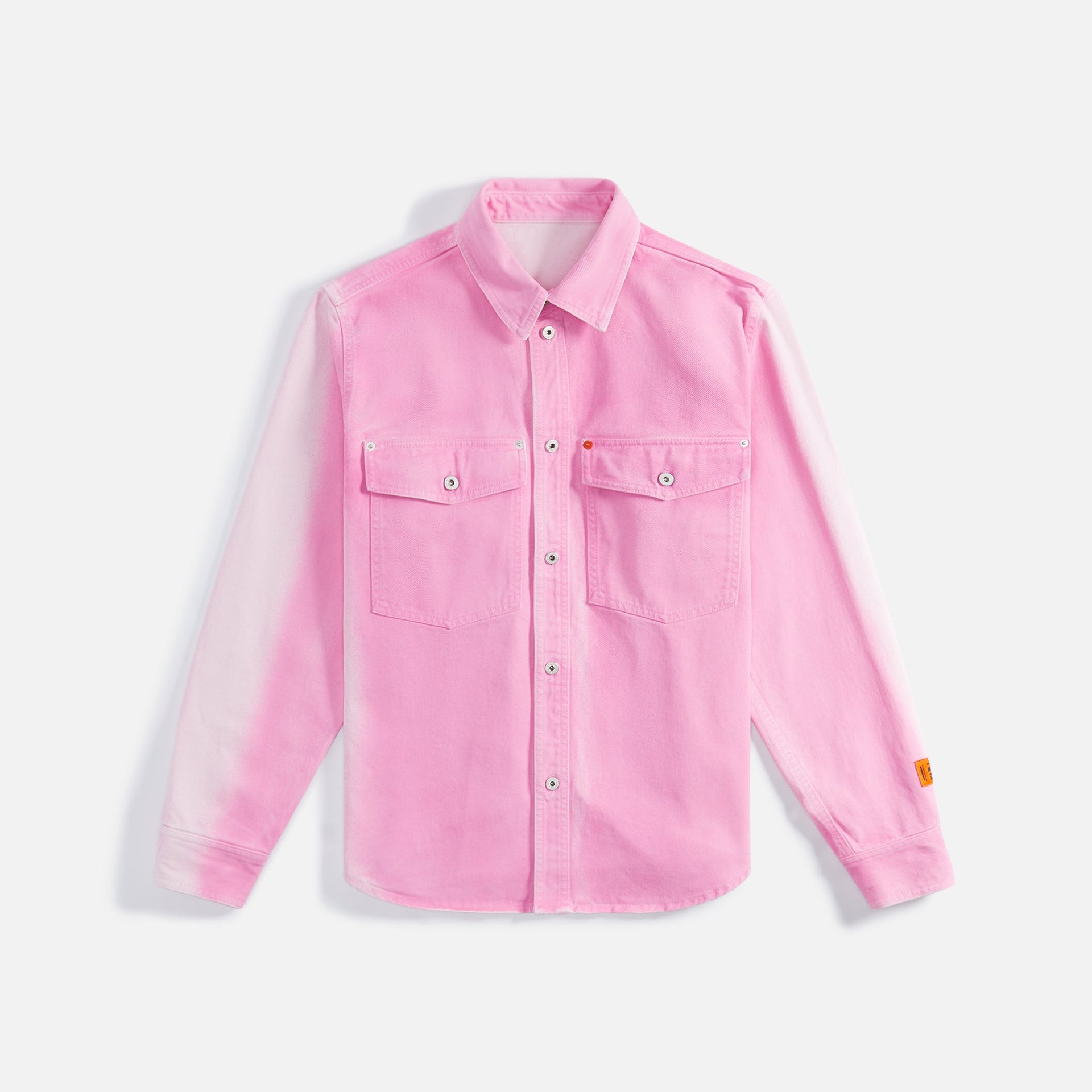 Heron Preston Gradient Denim Long Sleeve Shirt - Fuchsia Pink