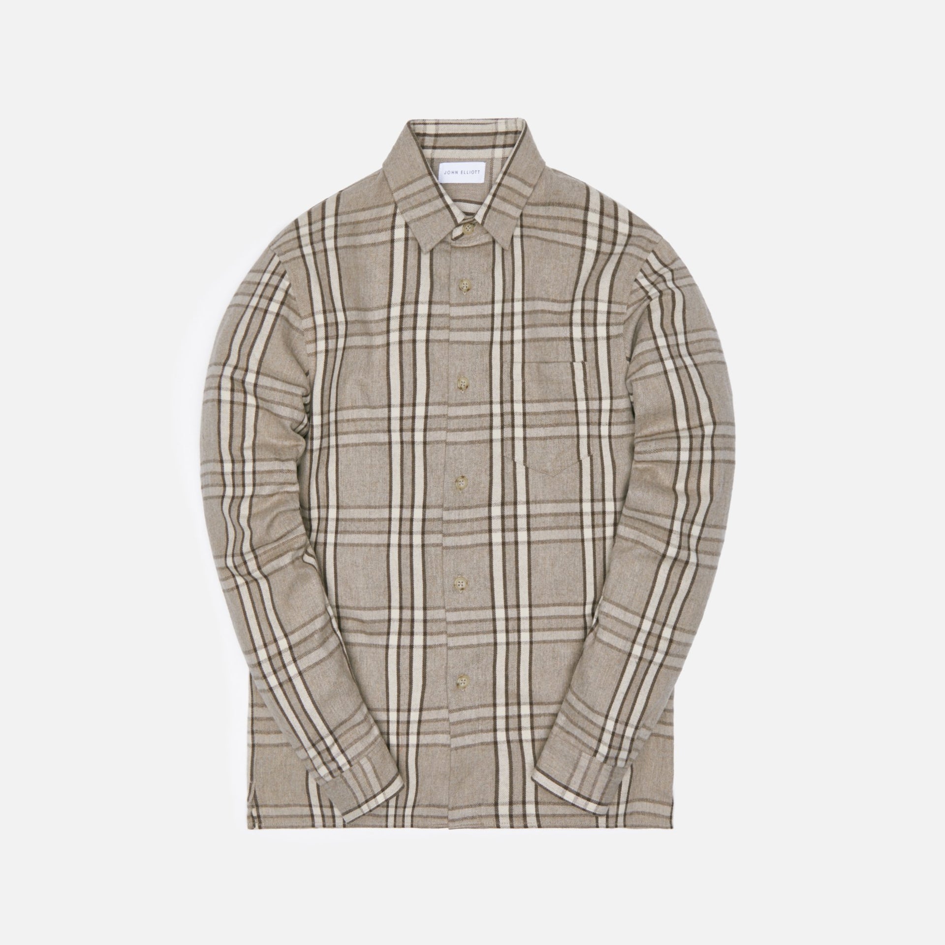 John Elliott Sly Straight Hem Shirt Beachwood Check - Multi