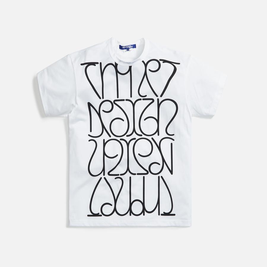 Junya Watanabe Man Cotton Jersey Thonet Print S/S Tee - White / Black
