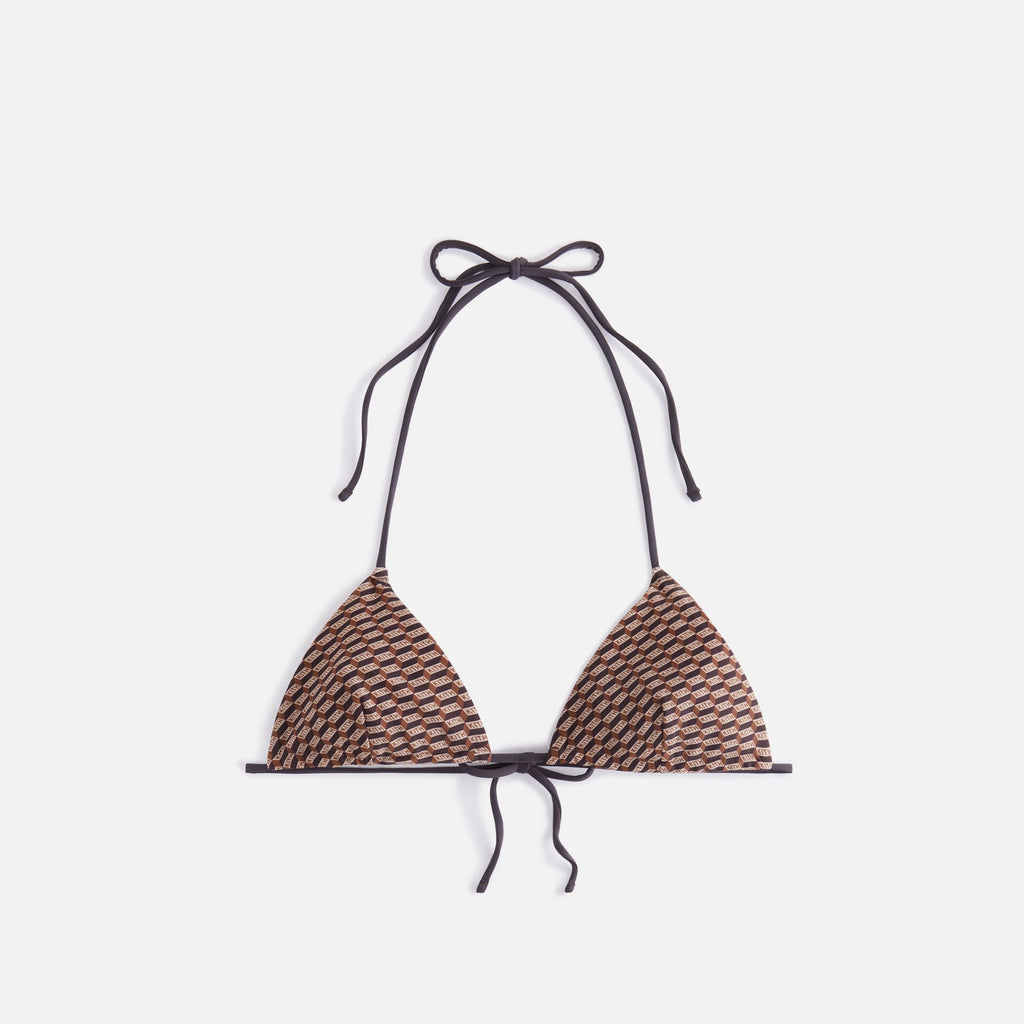 Monogram Triangle Bikini Top in Navy