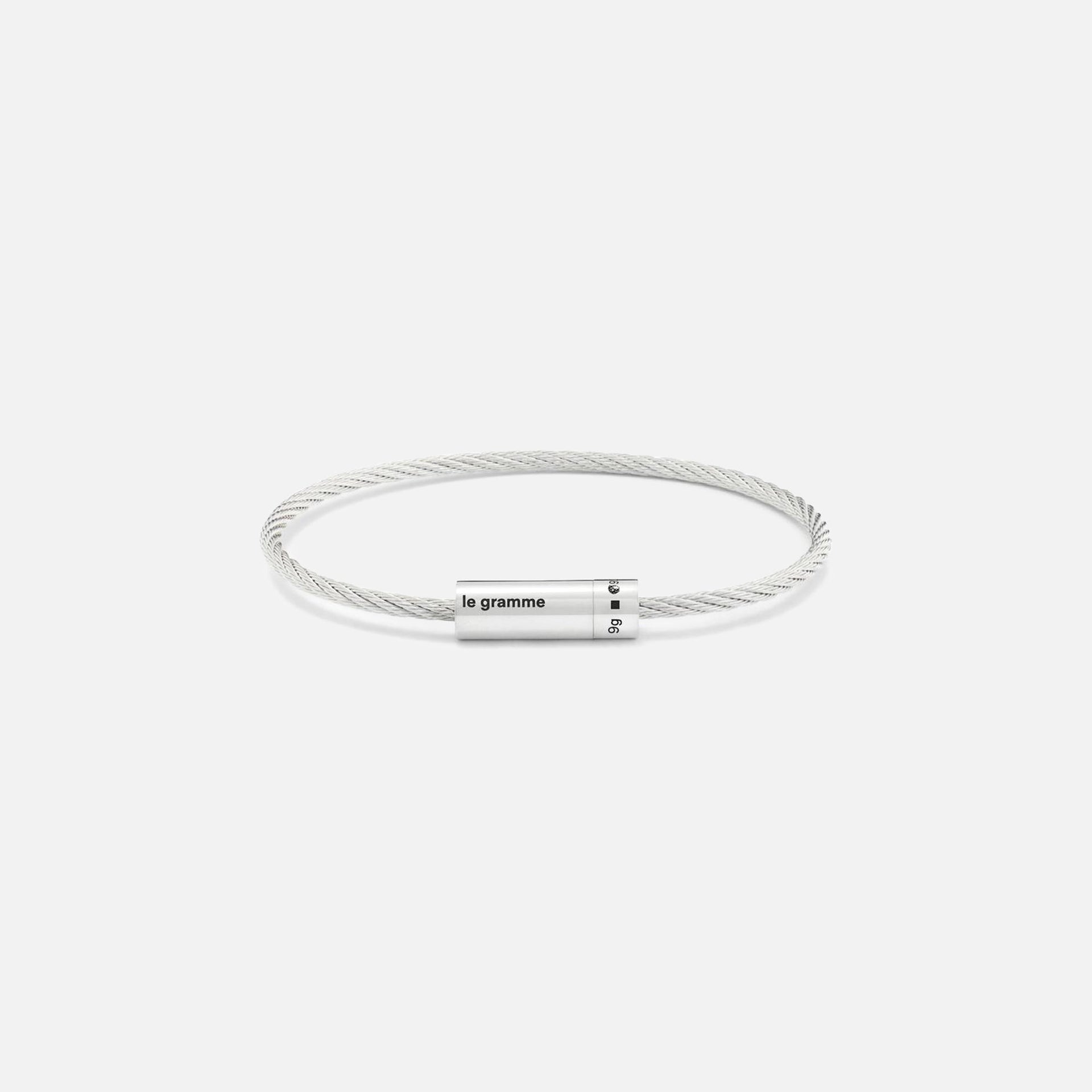 Le Gramme 9g Polished Cable Bracelet - Silver