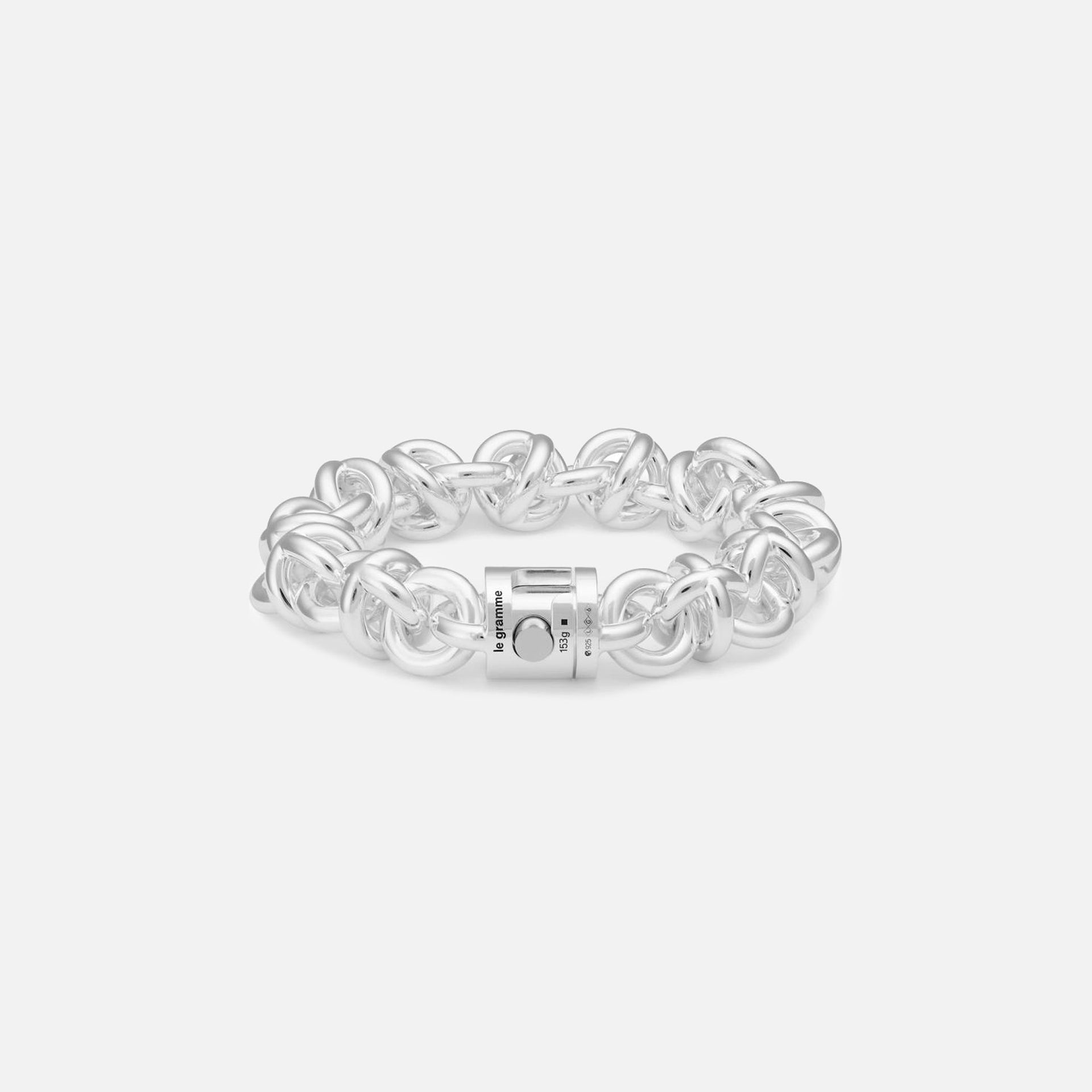 Le Gramme 153g Polished Entrelacs Bracelet - Silver