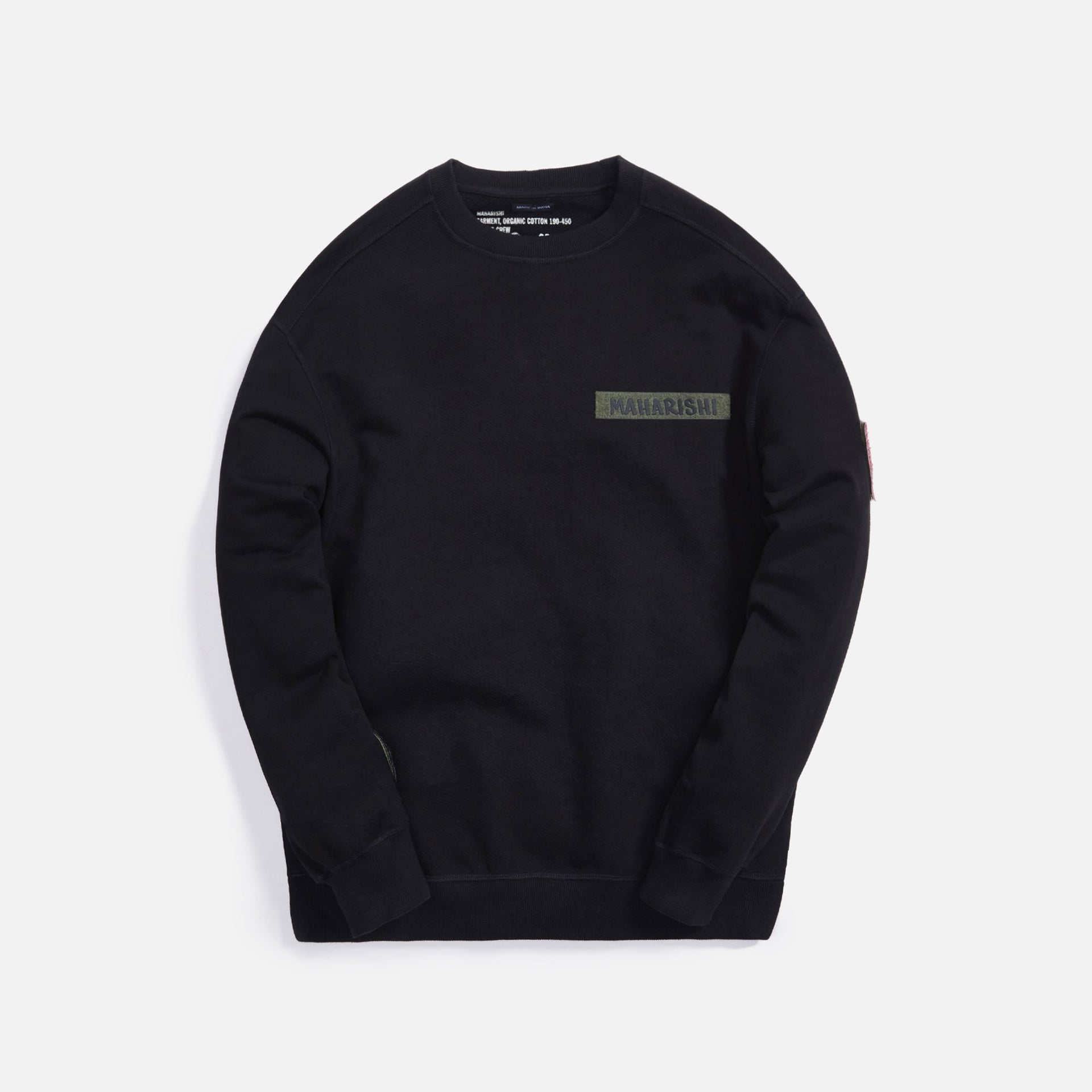 Maharishi Blank Patch Organic Cotton Crew Sweat - Black