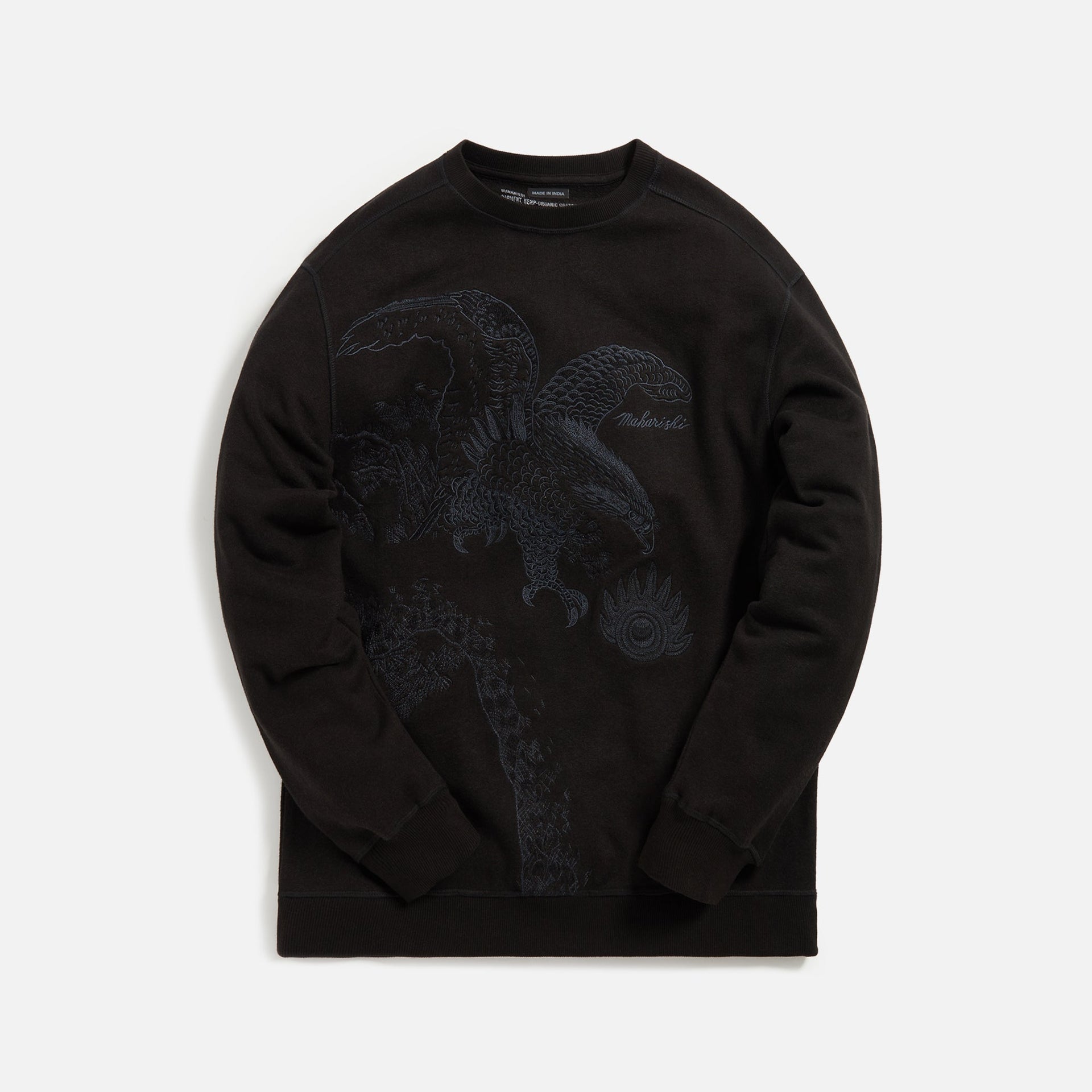 Maharishi Winter Eagle Embroidered Crewneck - Black