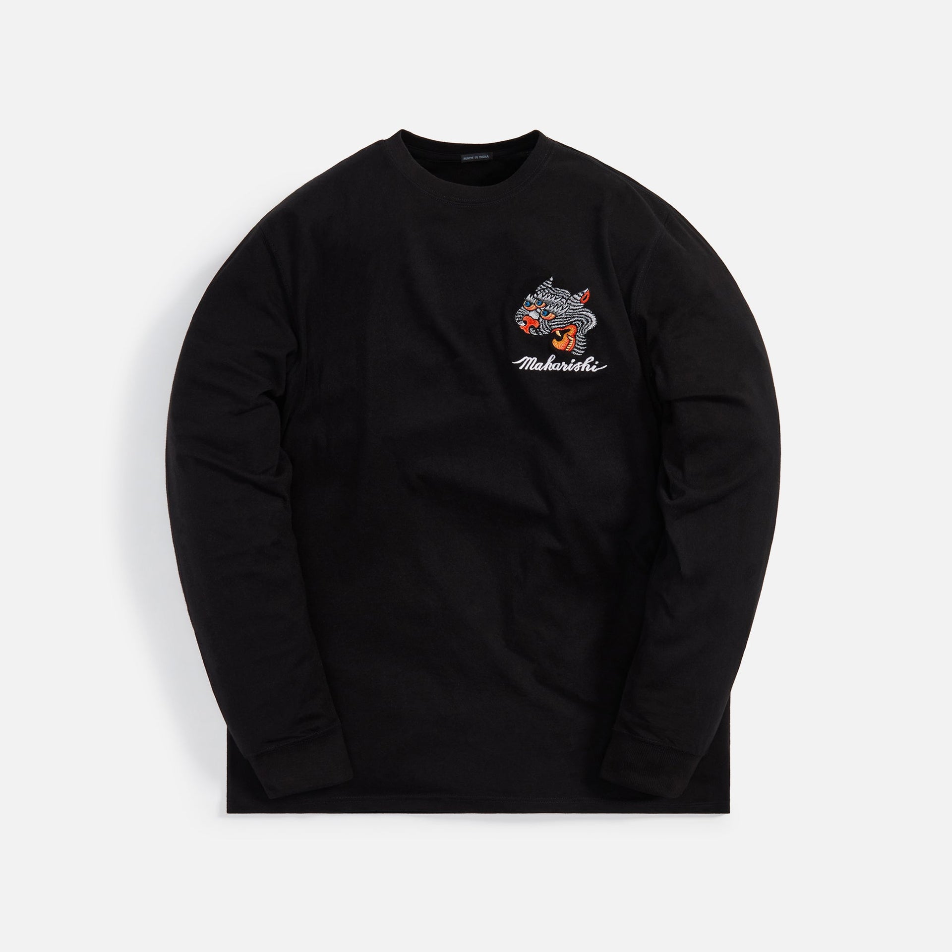 Maharishi Tiger Embroidered L/S Tee OCJ 190 - Black