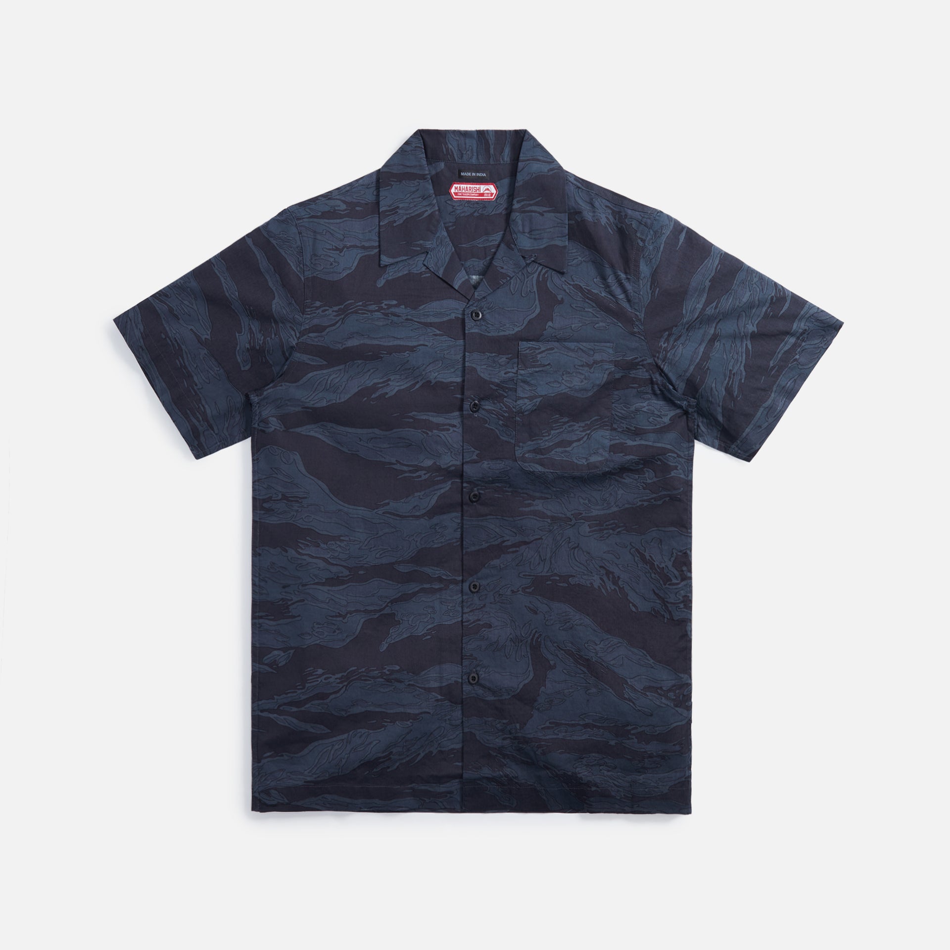 Maharishi Camo Camp Collar Shirt - Subdued Night Tigerstripe