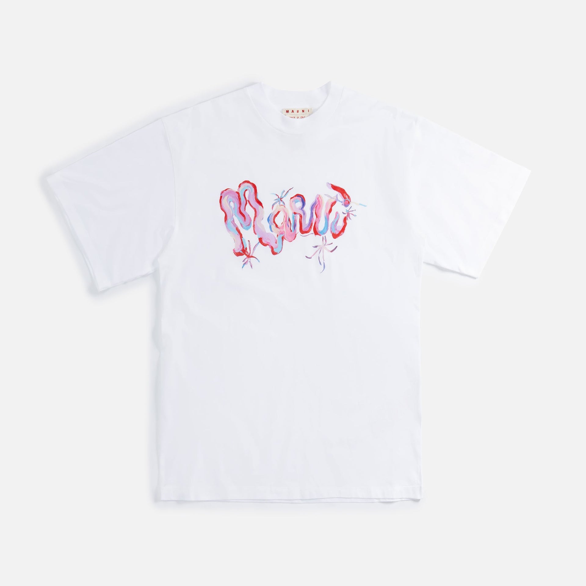 Marni Printed Marni Wirl Organic Cotton Jersey Tee - Lily White