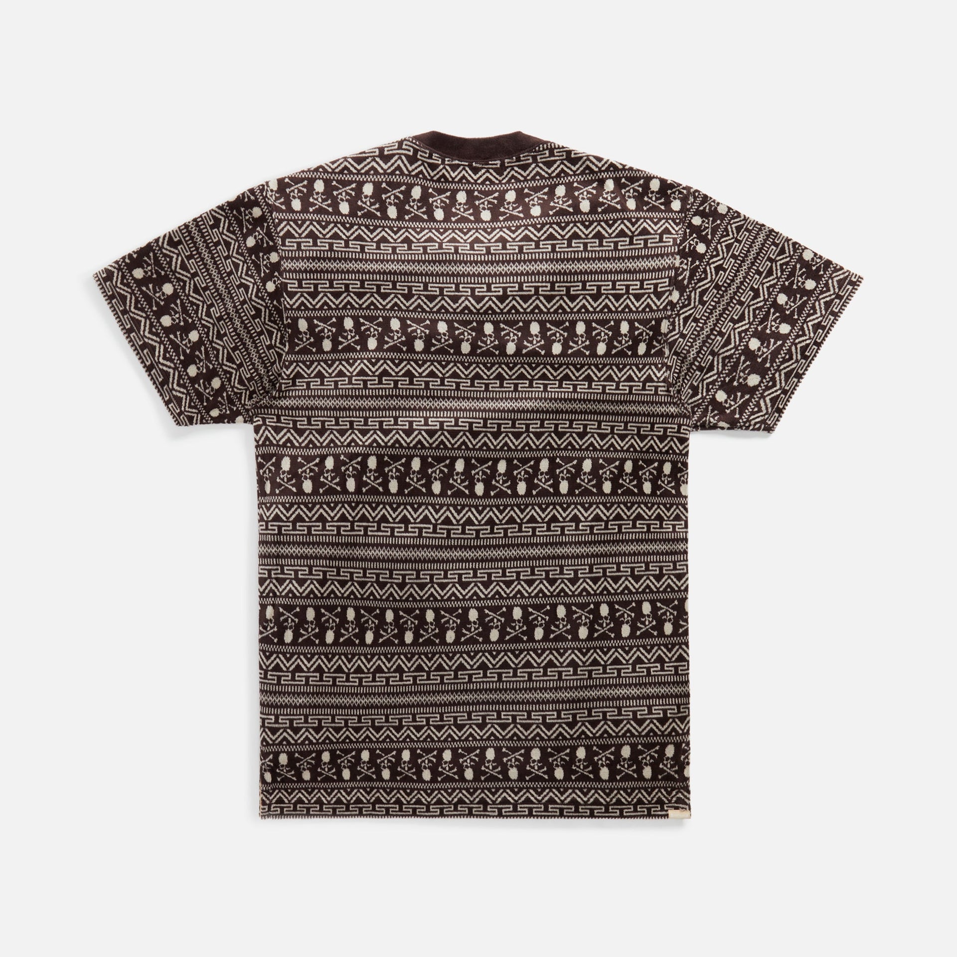Mastermind World Tribal Skull Velour Tee - Brown