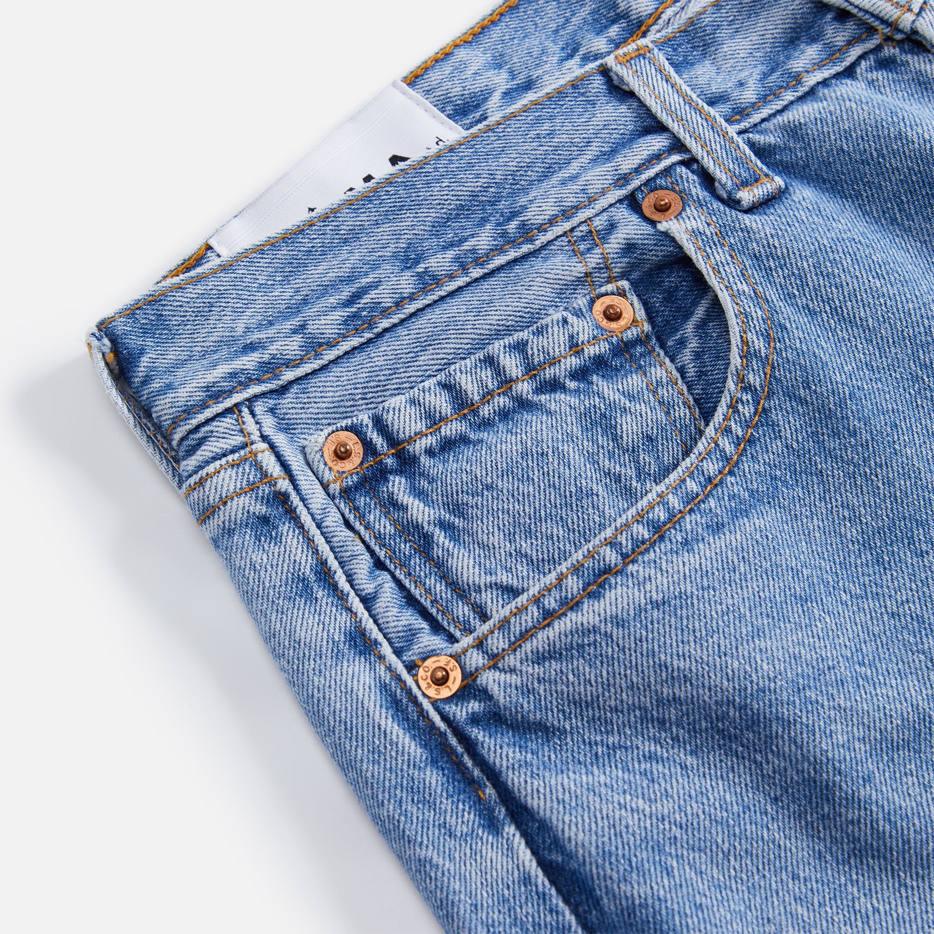 Noma Bandana Embroidery Denim Pants - Indigo Pink / Navy