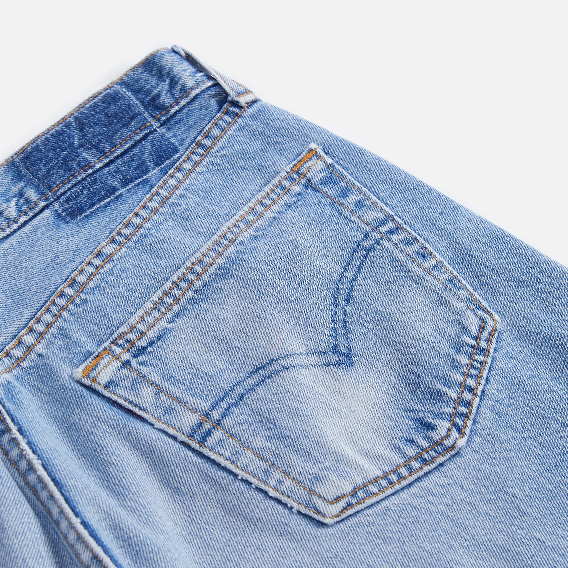 Noma Bandana Embroidery Denim Pants - Indigo Pink / Navy