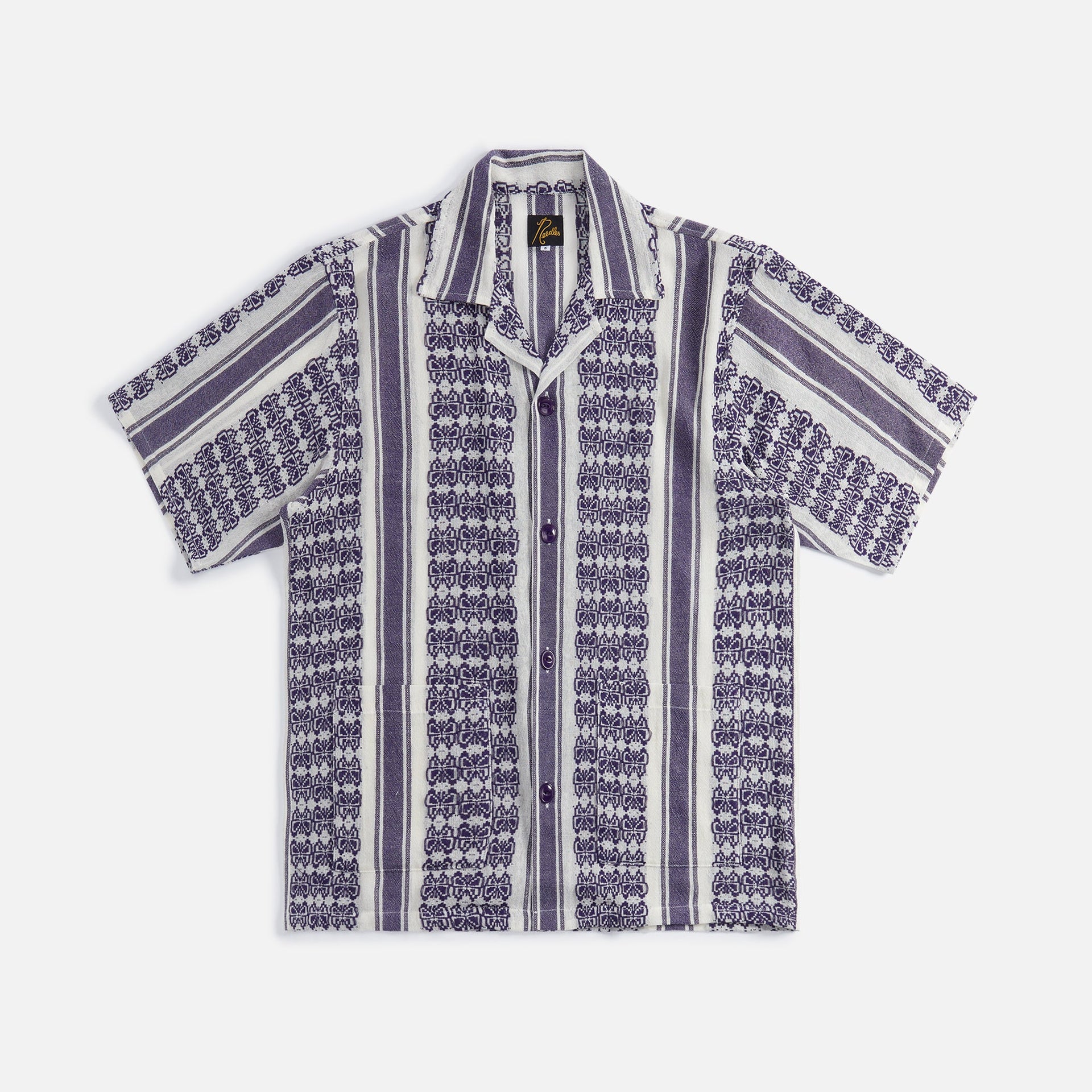 Needles Papillon Stripe Dobby Jacquard Cabana Shirt - White