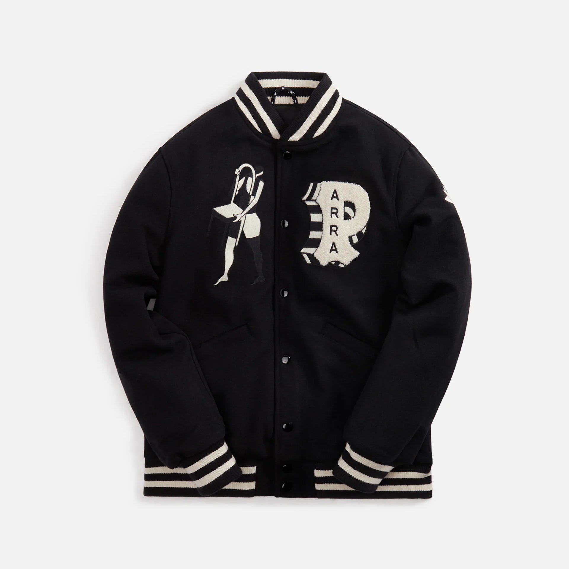 by Parra Cloudy Star Varsity Jacket - Black