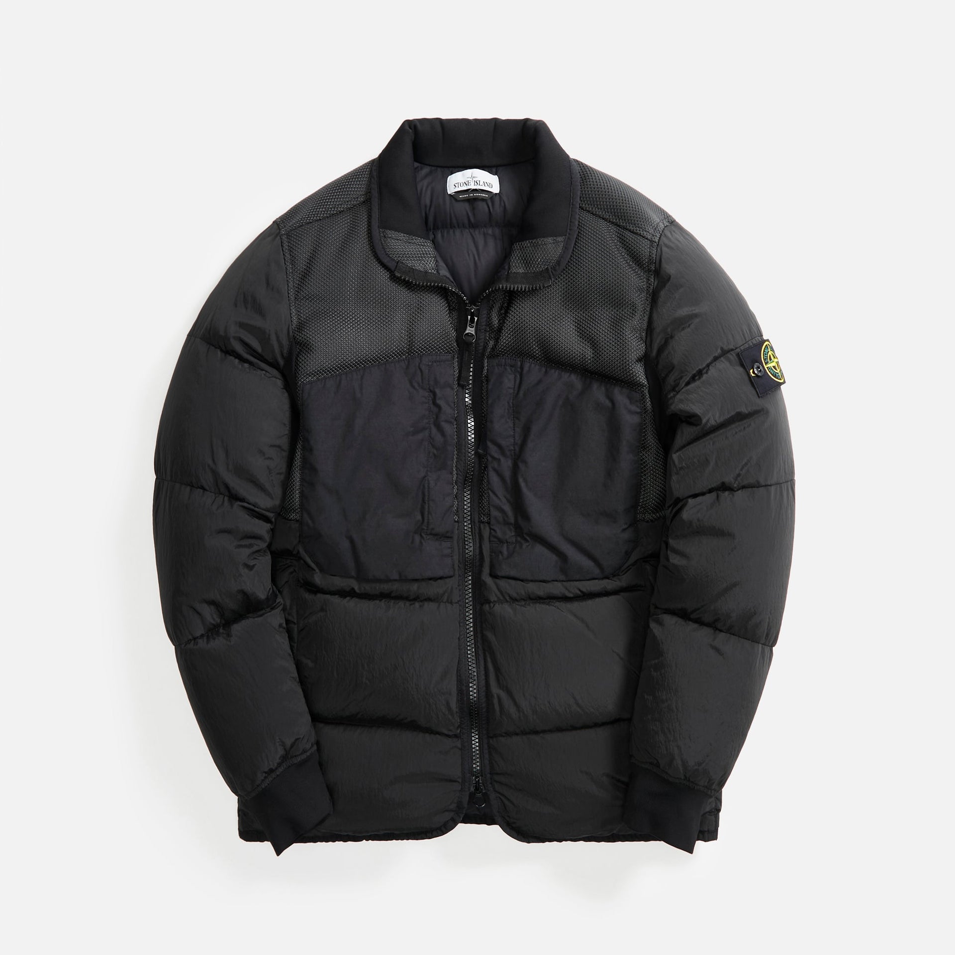 Stone Island Nylon Mix Fabrics Real Down Jacket - Black