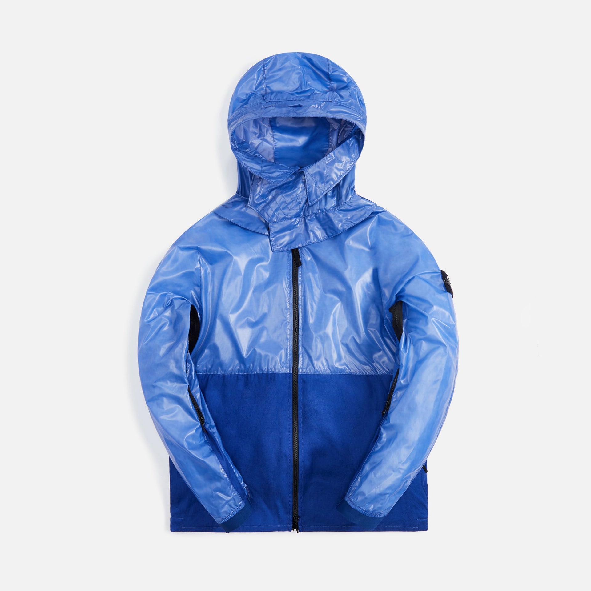 Stone Island Heat Reactive Lamy Cotton Linen Tela Hooded Blouson - Bright Blue
