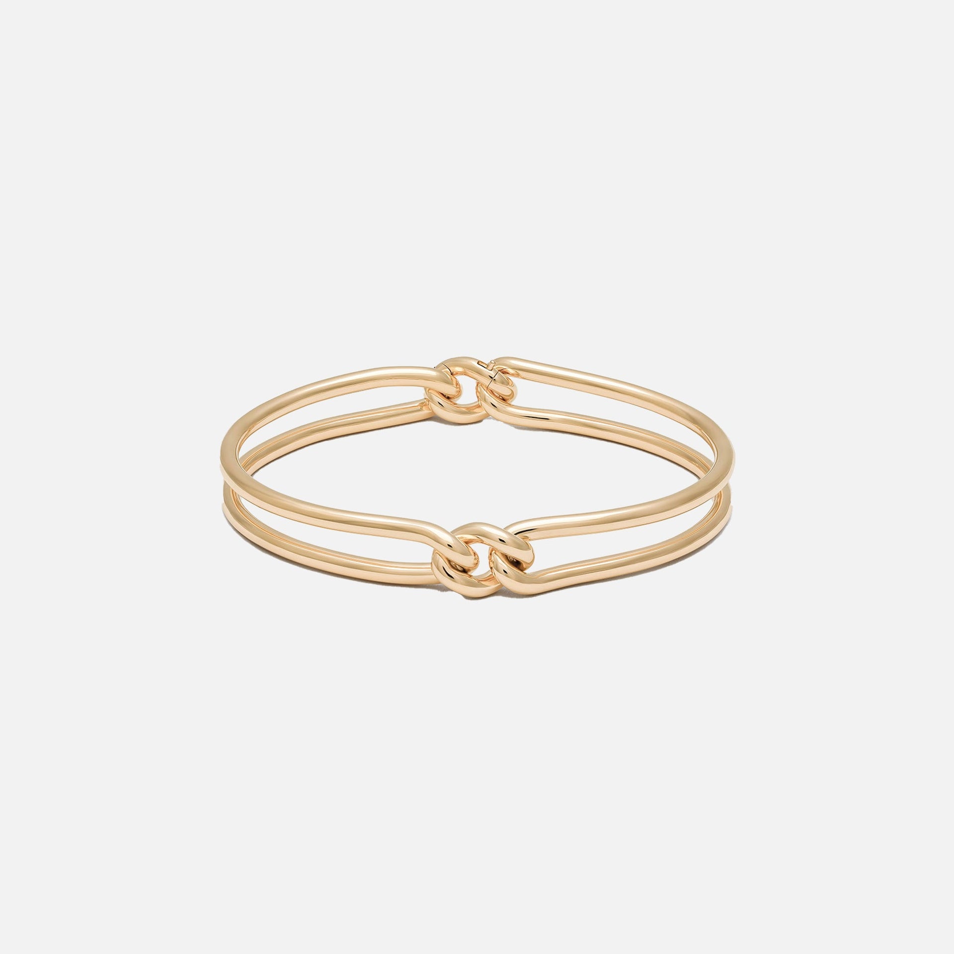Maor Unity Curb 3MM Bangle in Yellow Gold - Gold