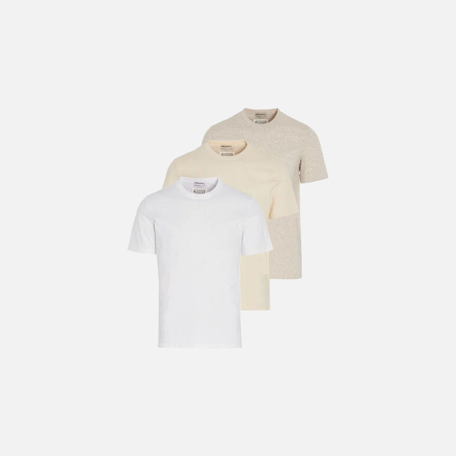 Maison Margiela 3 Pack Tees - White / Ivory / Oatmeal