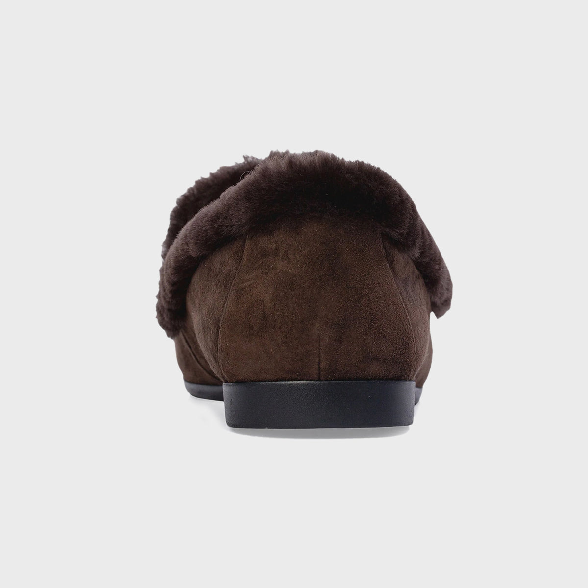 Black Suede Studio Zora Loafer - Dark Brown Suede / Wool Shearling