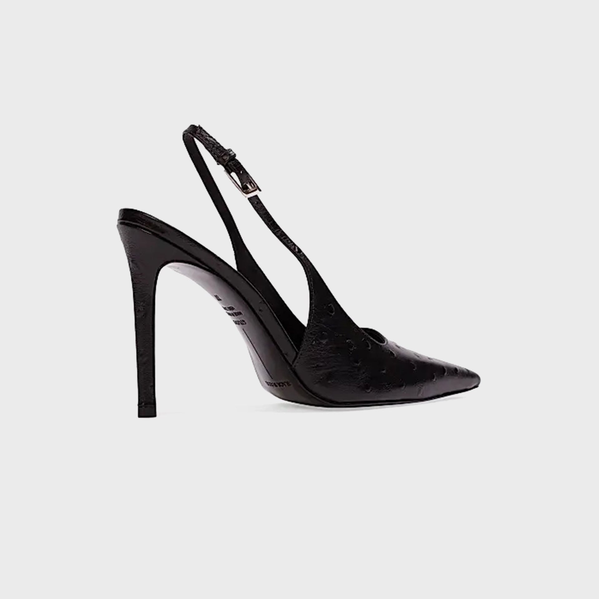 Black Suede Studio Lainey 100 - Black Ostrich Leather