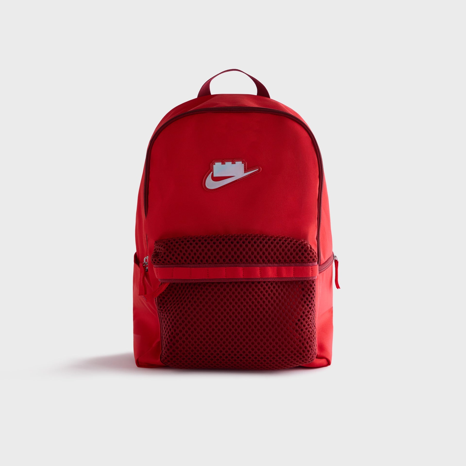 Nike x LEGO Kids Heritage Backpack - Rush Red / Dark Cayenne / Metallic Silver