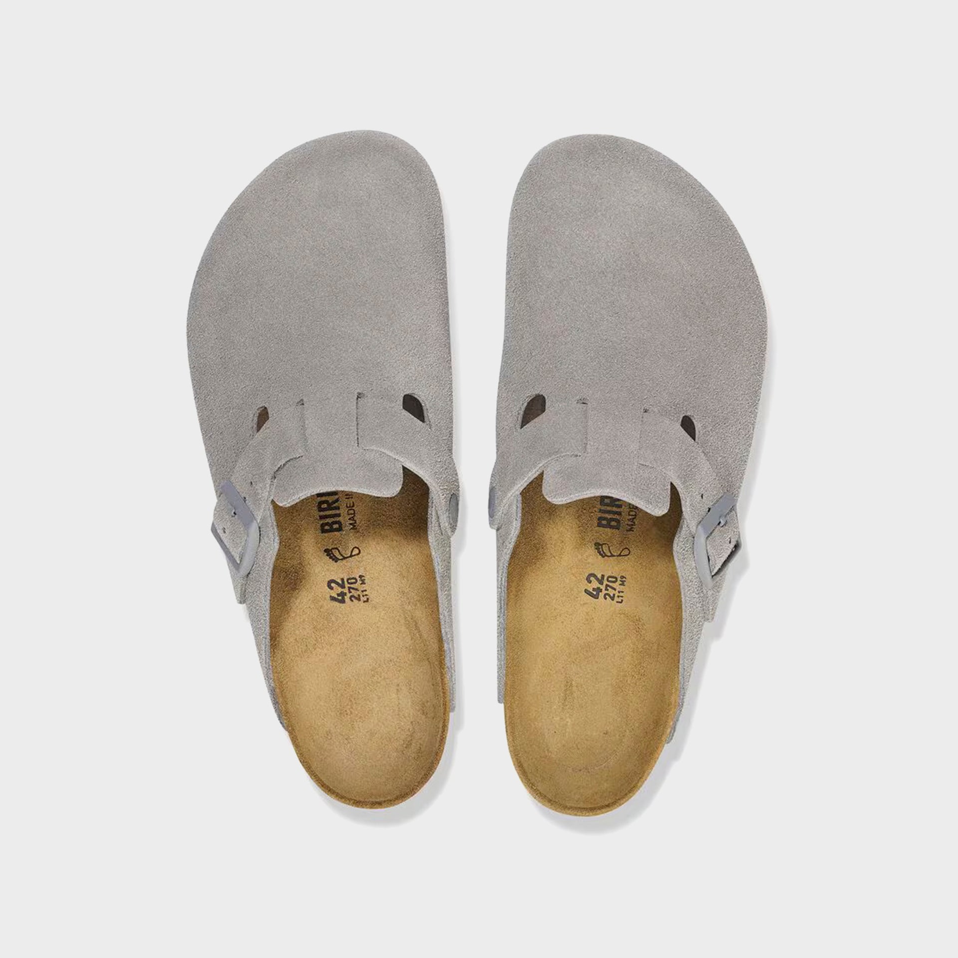 Birkenstock Boston Suede - Stone Coin