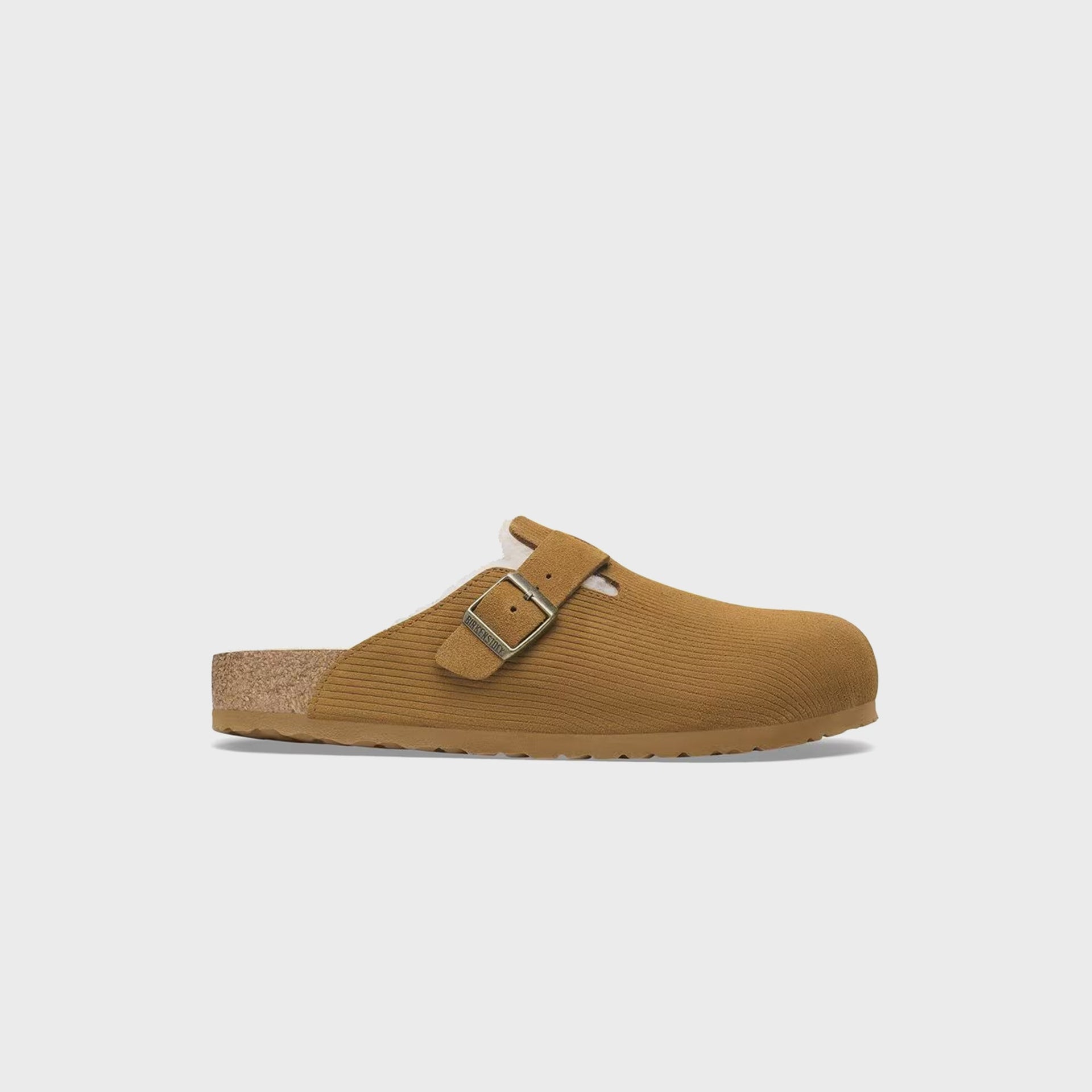 Birkenstock Boston Teddy Sude/Shearling -  Corduroy Cork Brown