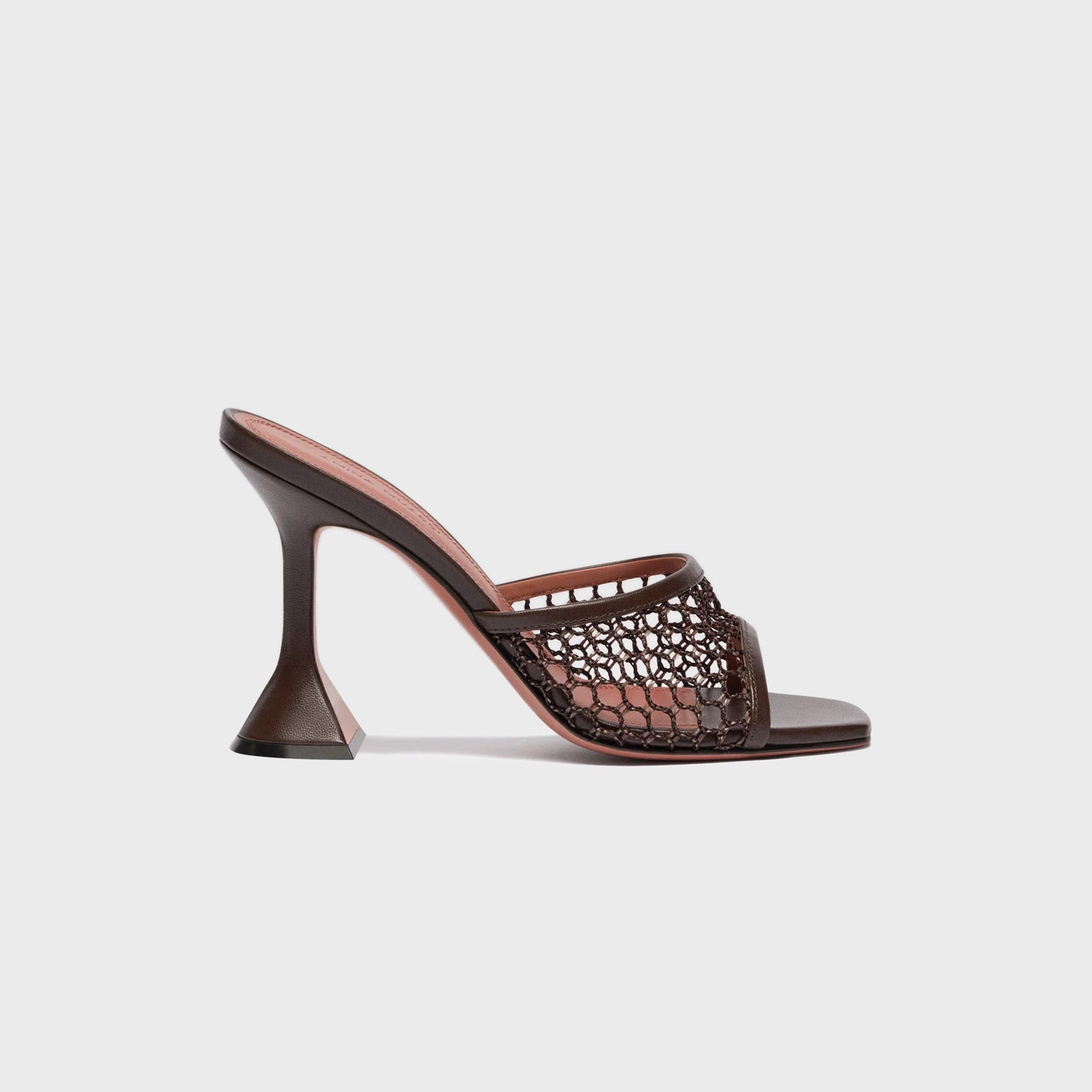 Amina Muaddi Lupita Net Slipper 95mm - Net Mocha
