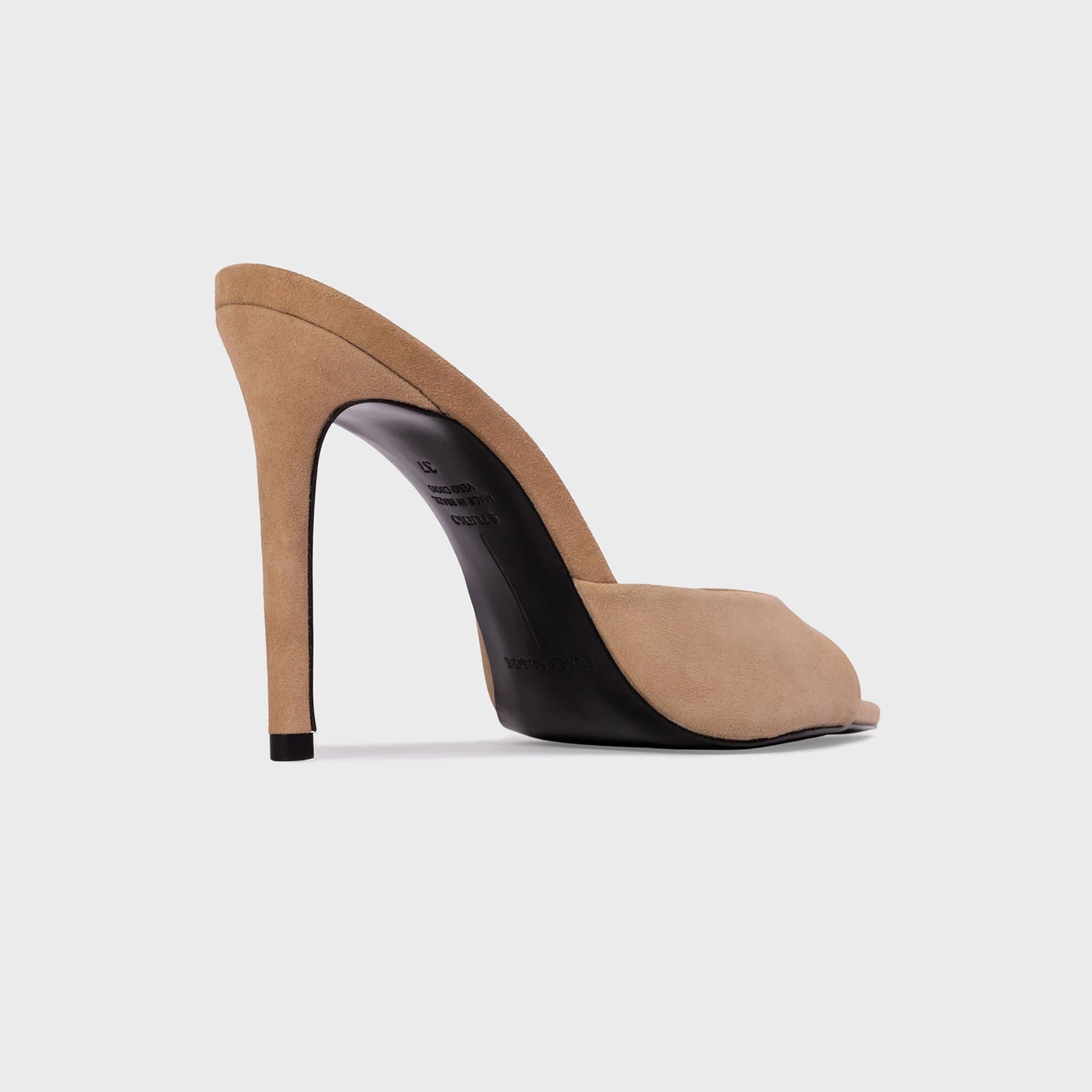 Black Suede Studio Brea - Nude Ostrich Leather