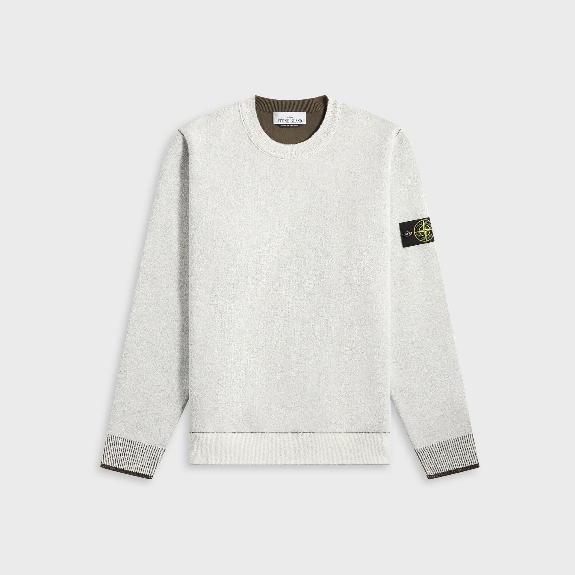 Stone Island Double Face Bi-Color Cotton Nylon Crewneck - Ivory
