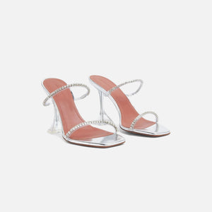 Amina Muaddi Gilda Sandal CL Heel 95mm - Mirror Silver