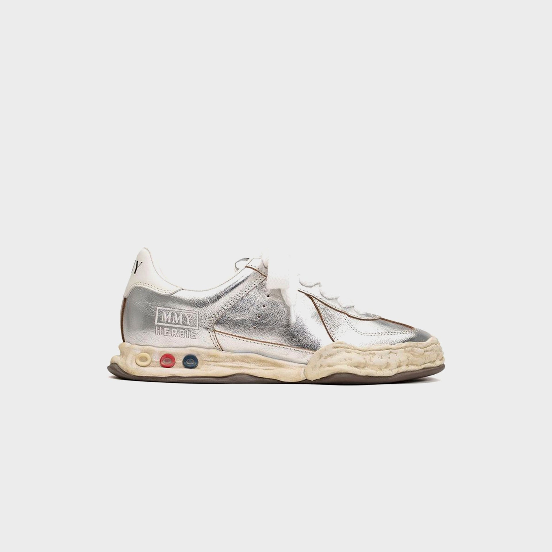 Mihara Yasuhiro Herbie Original Sole Wrinkled Leather Low Top Sneaker - Silver