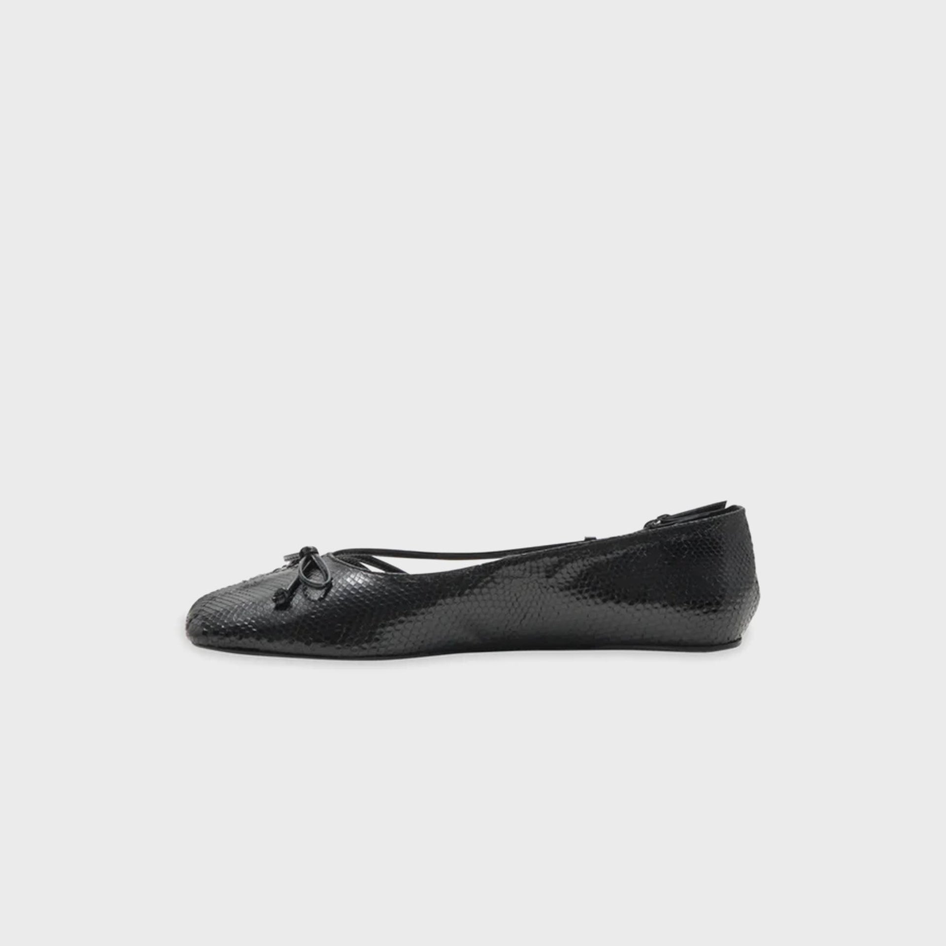 Abra Double Shoe Ballerina Flat - Black