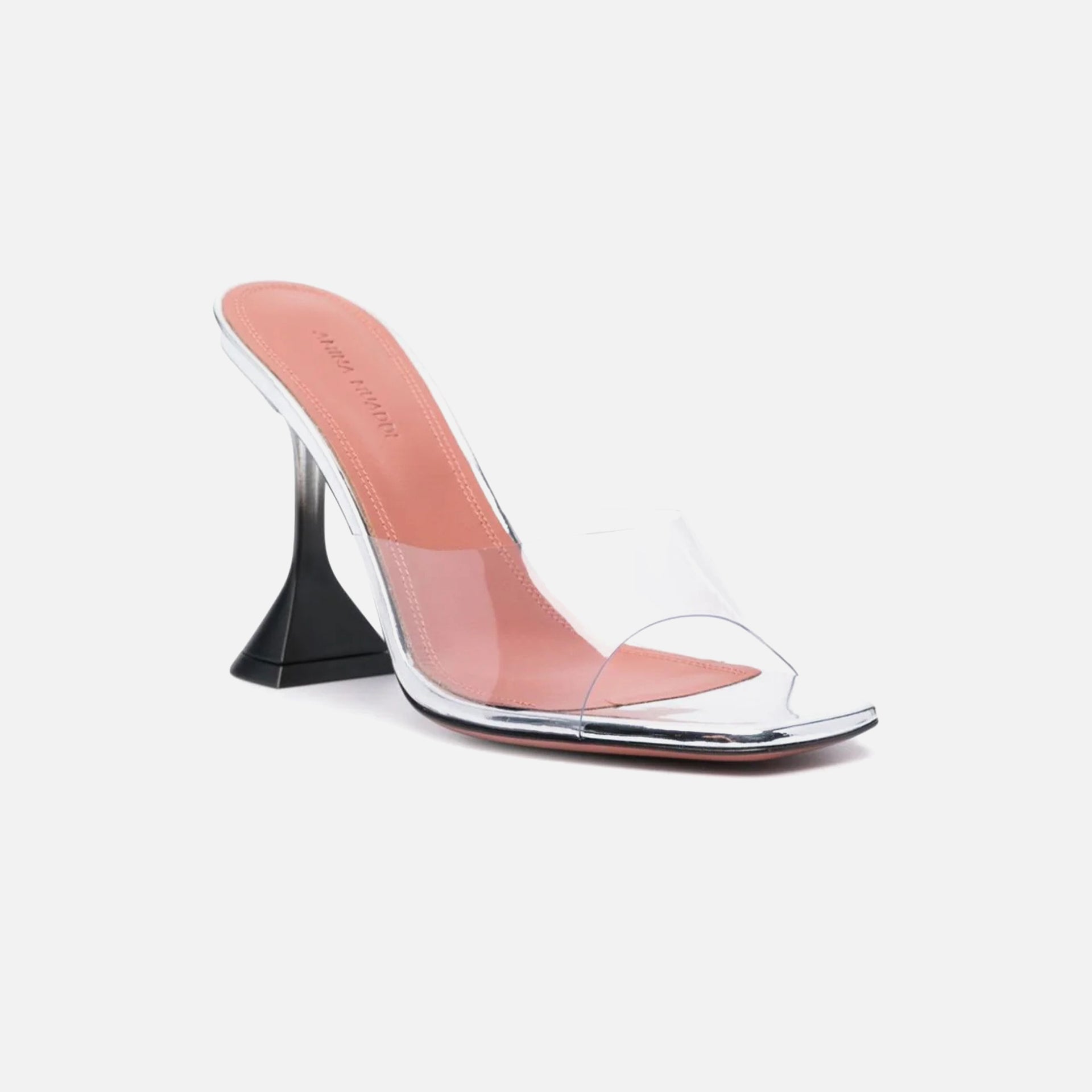 Amina Muaddi Lupita Glass Slipper CL Plexi Heel 95mm PVC - Black