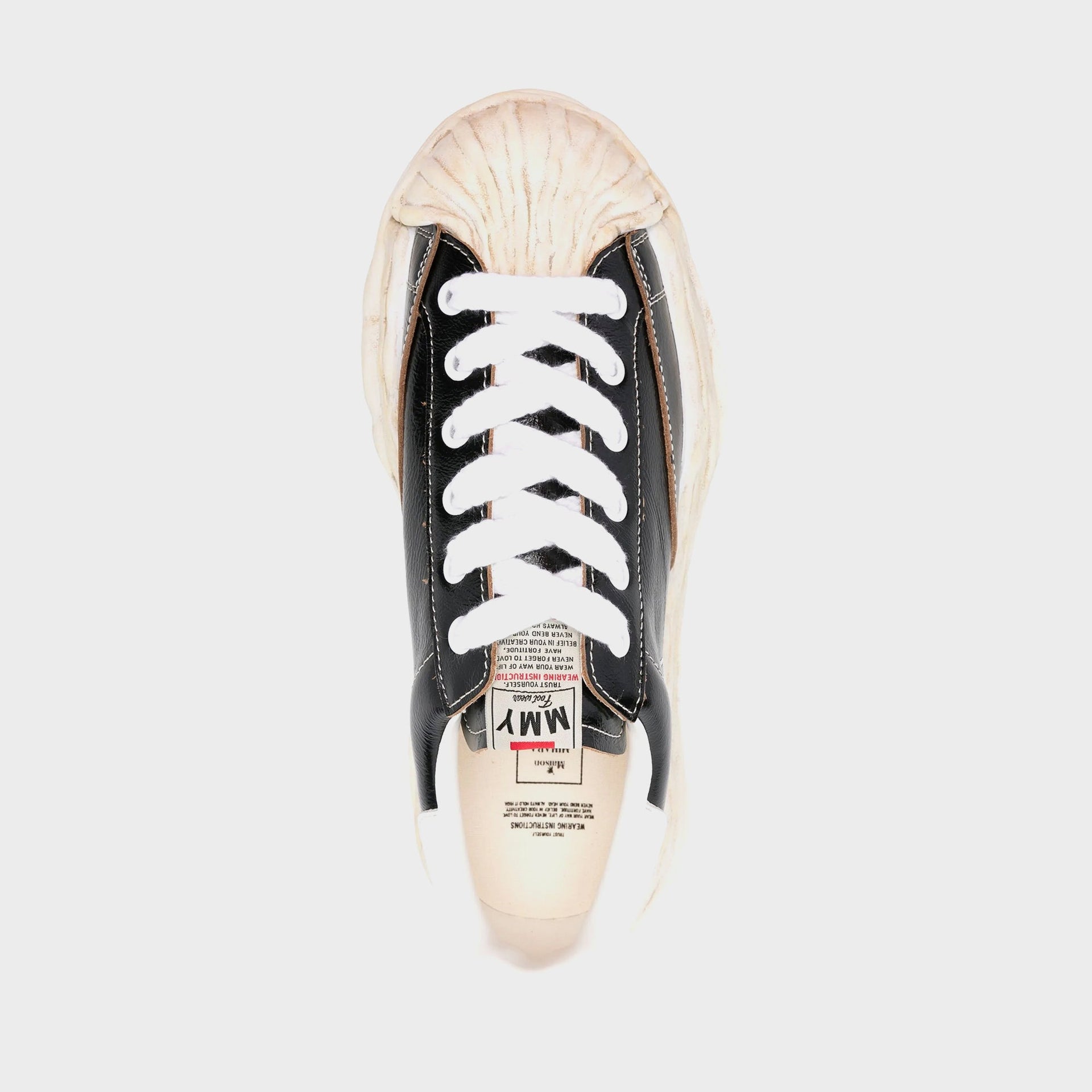 Mihara Yasuhiro Blakey Original Sole Wrinkled Leather Low Top Sneaker - Black