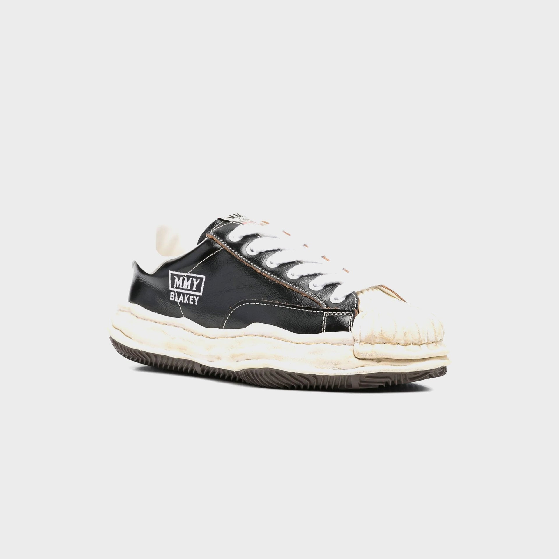 Mihara Yasuhiro Blakey Original Sole Wrinkled Leather Low Top Sneaker - Black