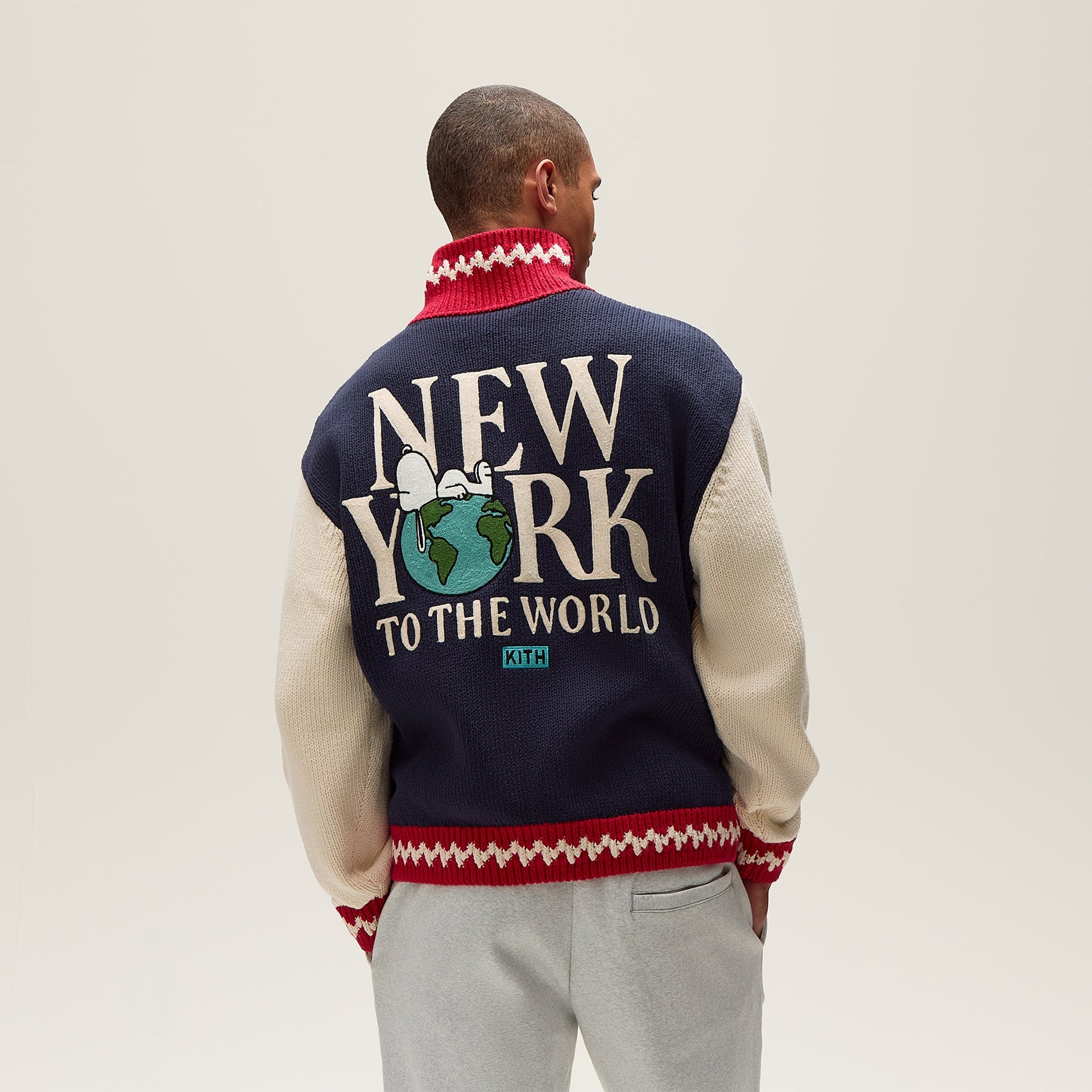 Kith for Peanuts Globe Wyona Full Zip Sweater - Nocturnal