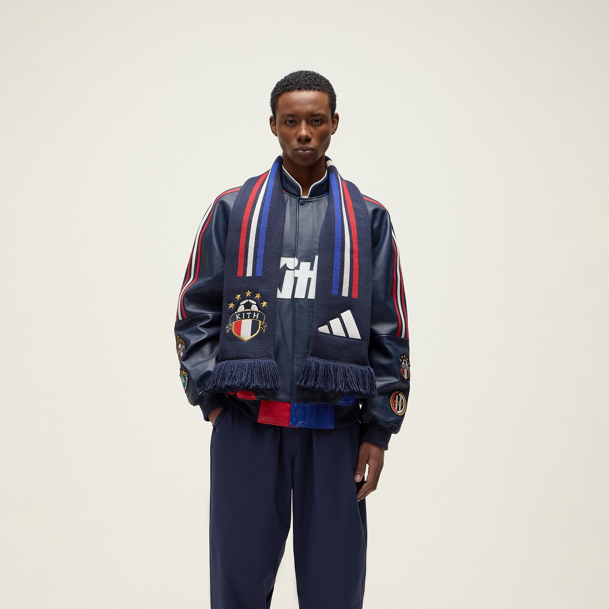 完璧すぎて可愛げがない Knit Football adidas for Kith Full-Zip Ink Legend - Jacket ウェア