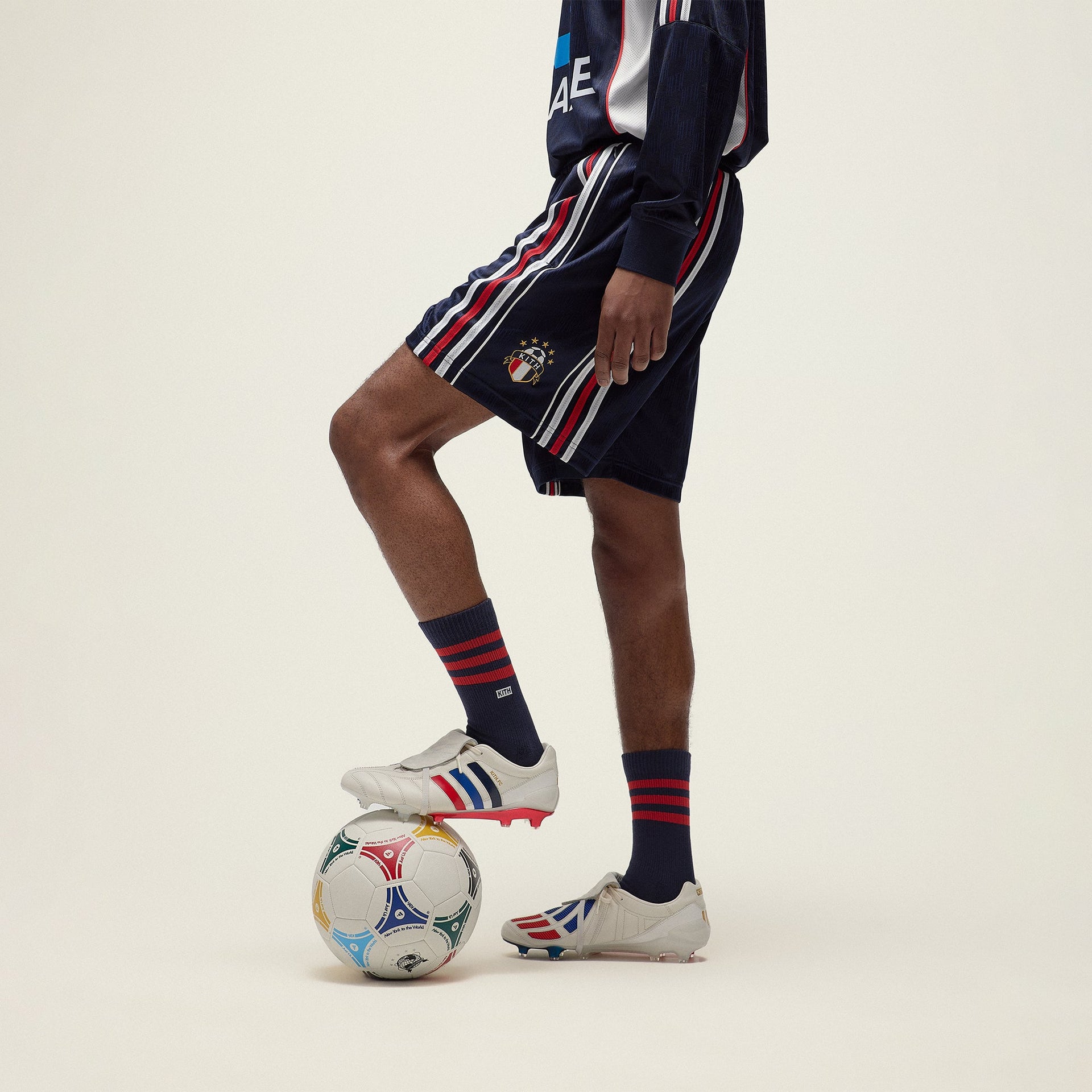 Kith for adidas Football Predator Mania Cleats in White / Vivid Red / Royal Blue