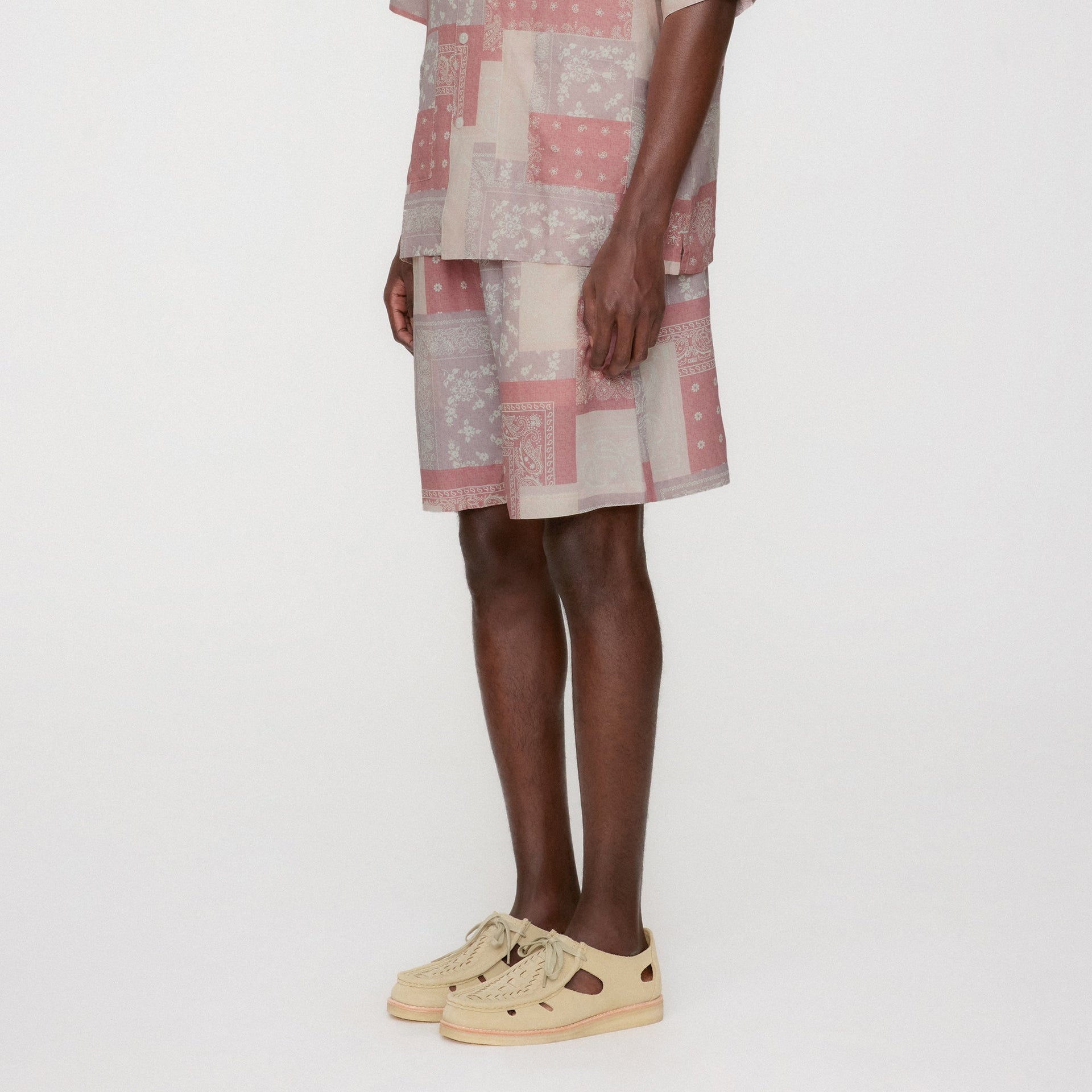 Kith Silk Lyocell Bandana Cedar Short - Pink Opal