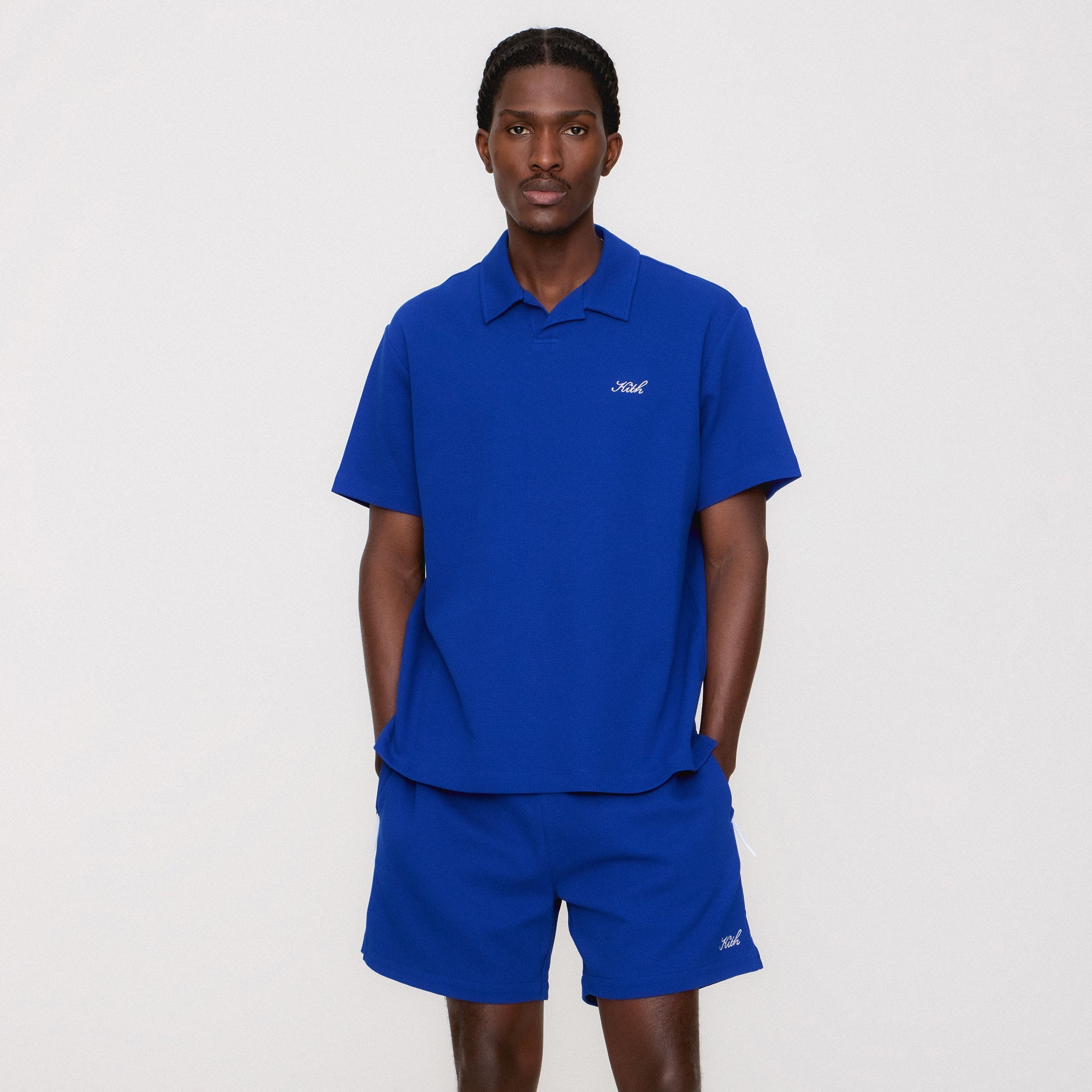 Kith Micro Waffle Drew Polo - Cyclone – Kith Europe