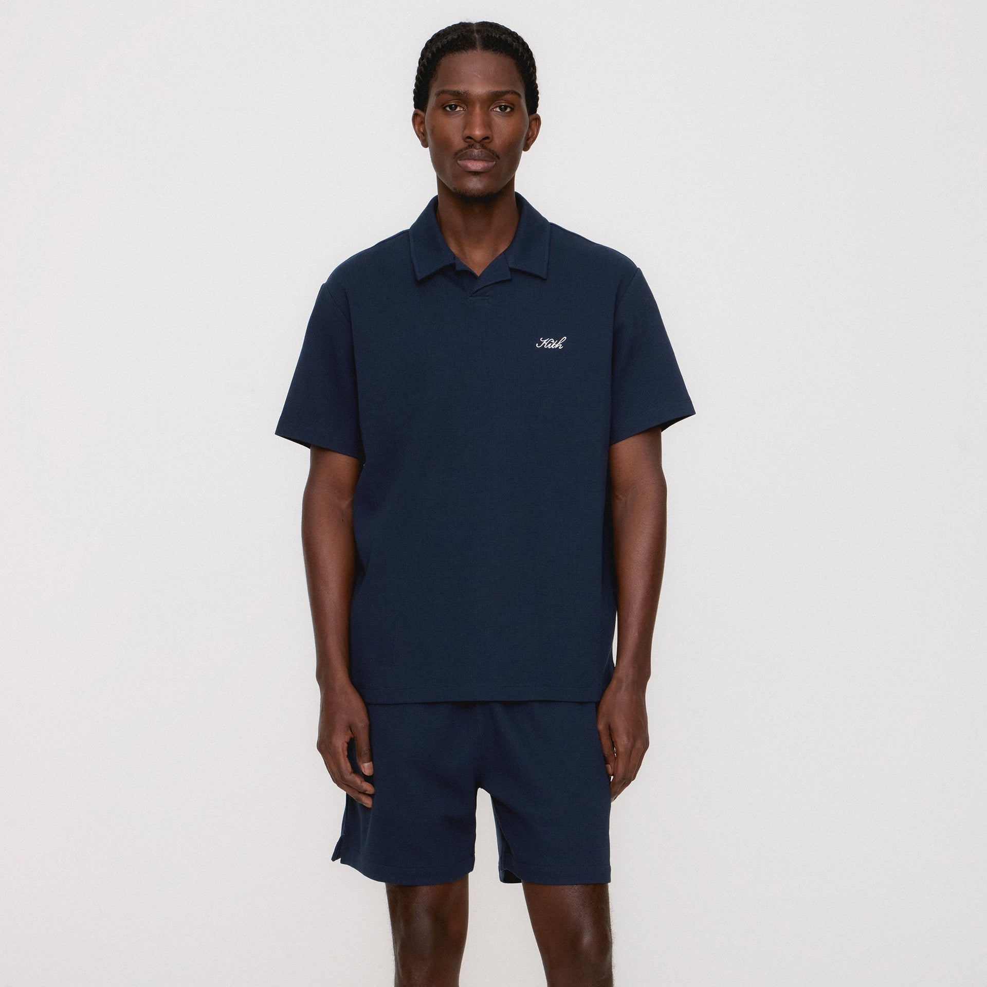 Kith Micro Waffle Drew Polo - Nocturnal