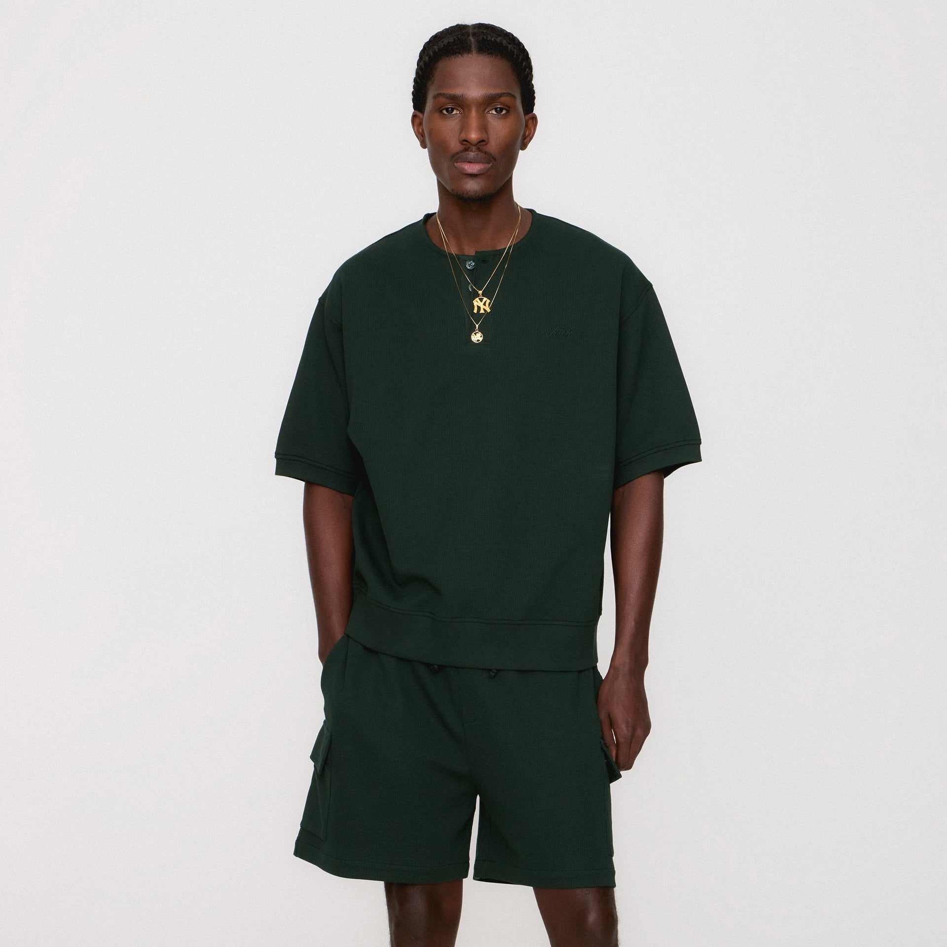 Kith Micro Waffle Short Sleeve Colby Pullover - Stadium